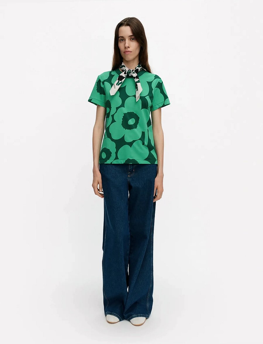 Marimekko - HELEYS UNIKKO - marškinėliai - green, dark green - 0