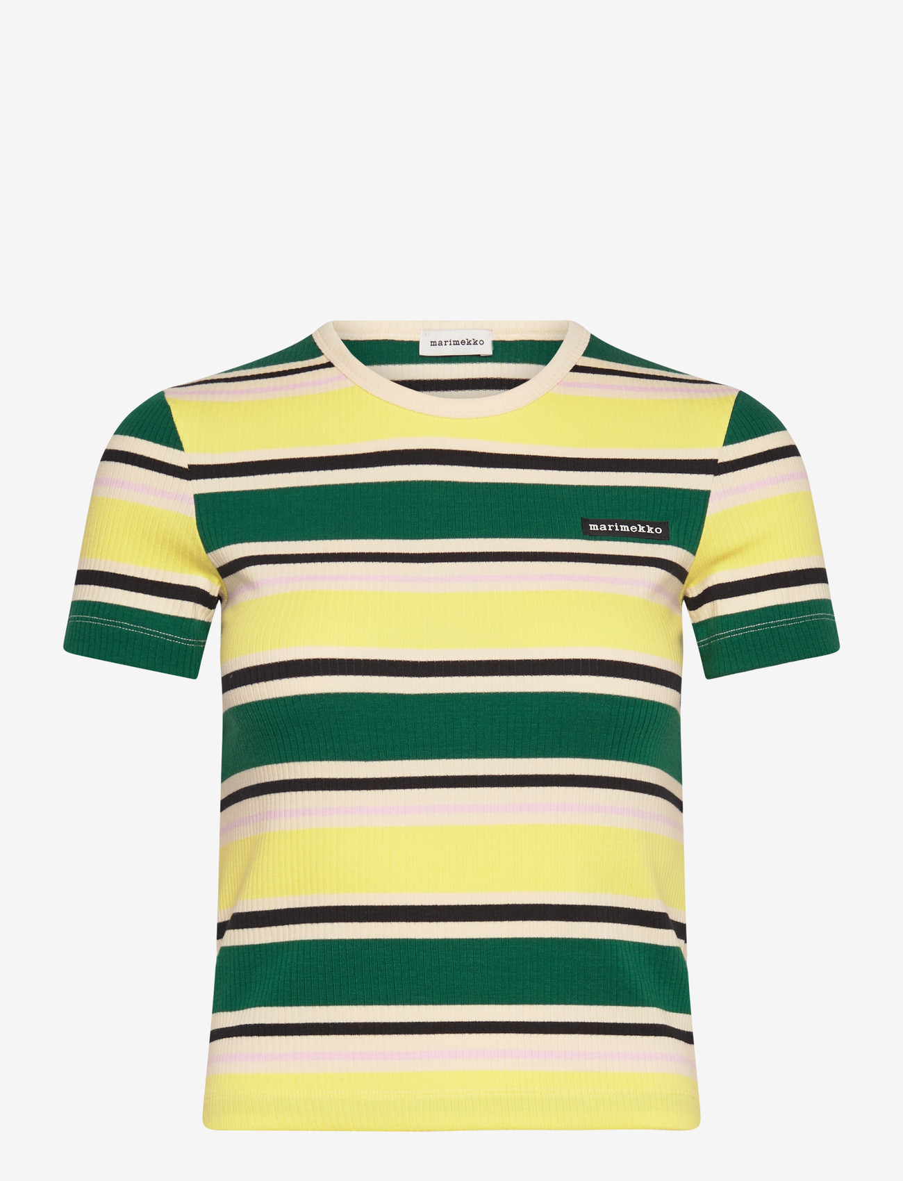 Marimekko - SPURTTI HELVI - t-shirts - dark green, yellow, black - 1