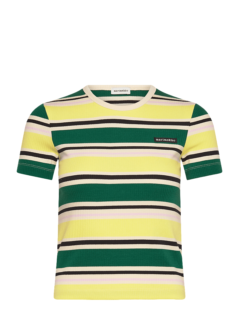 Marimekko - SPURTTI HELVI - t-shirts - dark green, yellow, black - 1