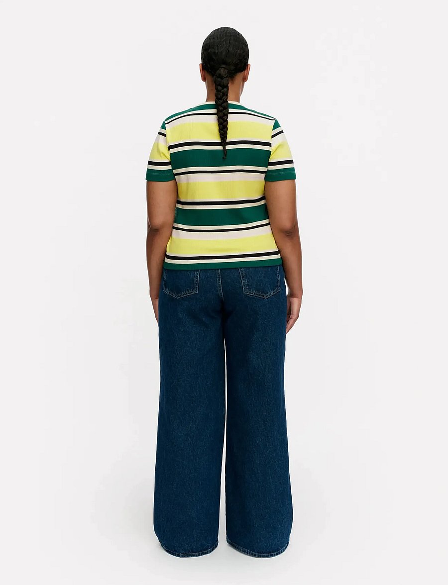 Marimekko - SPURTTI HELVI - t-shirty - dark green, yellow, black - 3