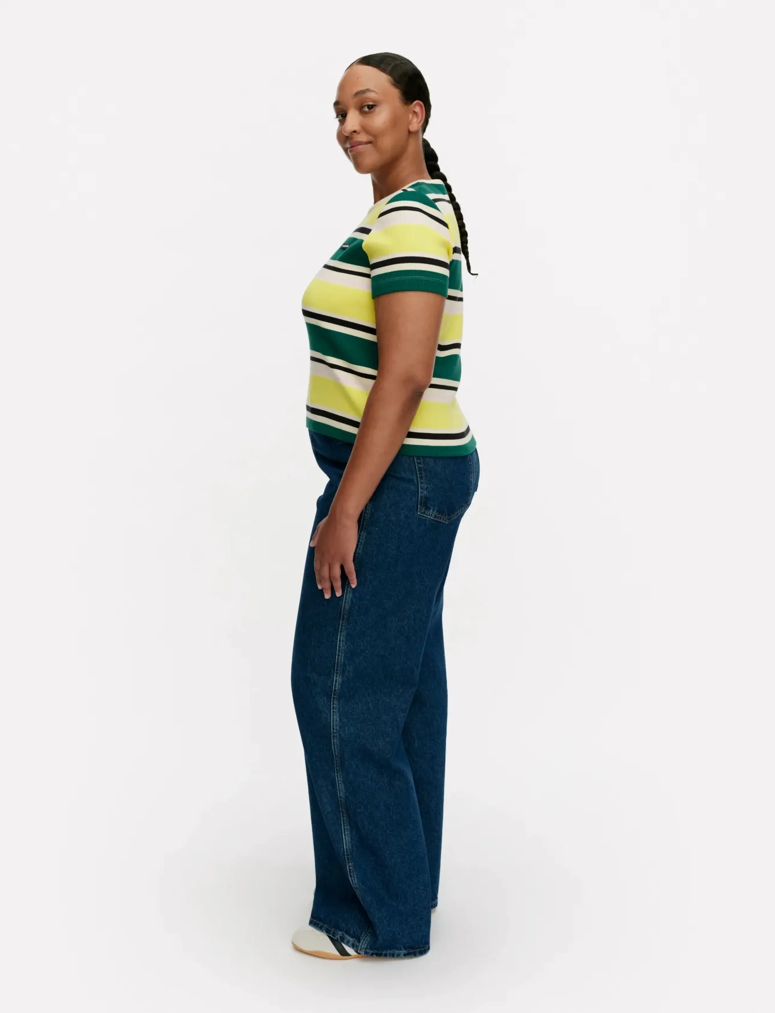 Marimekko - SPURTTI HELVI - t-shirty - dark green, yellow, black - 4