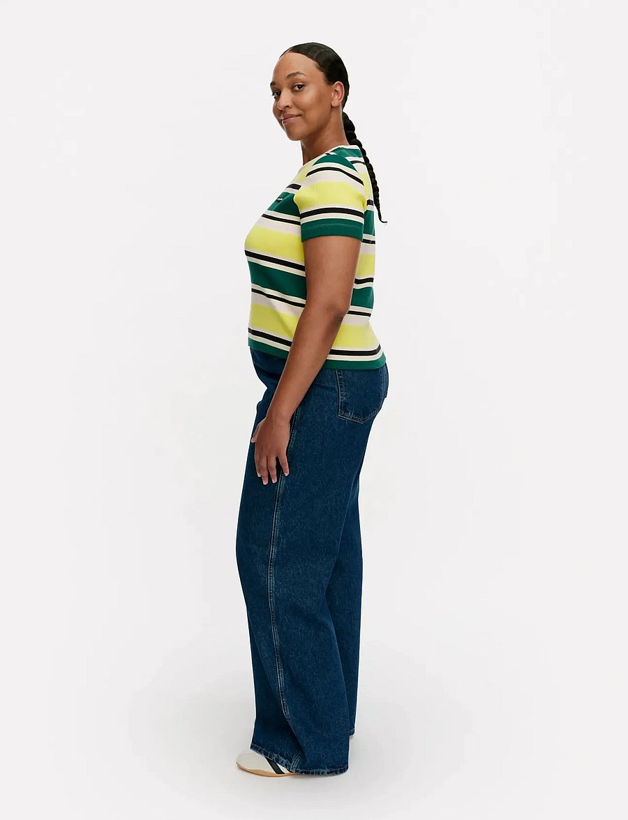 Marimekko - SPURTTI HELVI - t-shirty - dark green, yellow, black - 4
