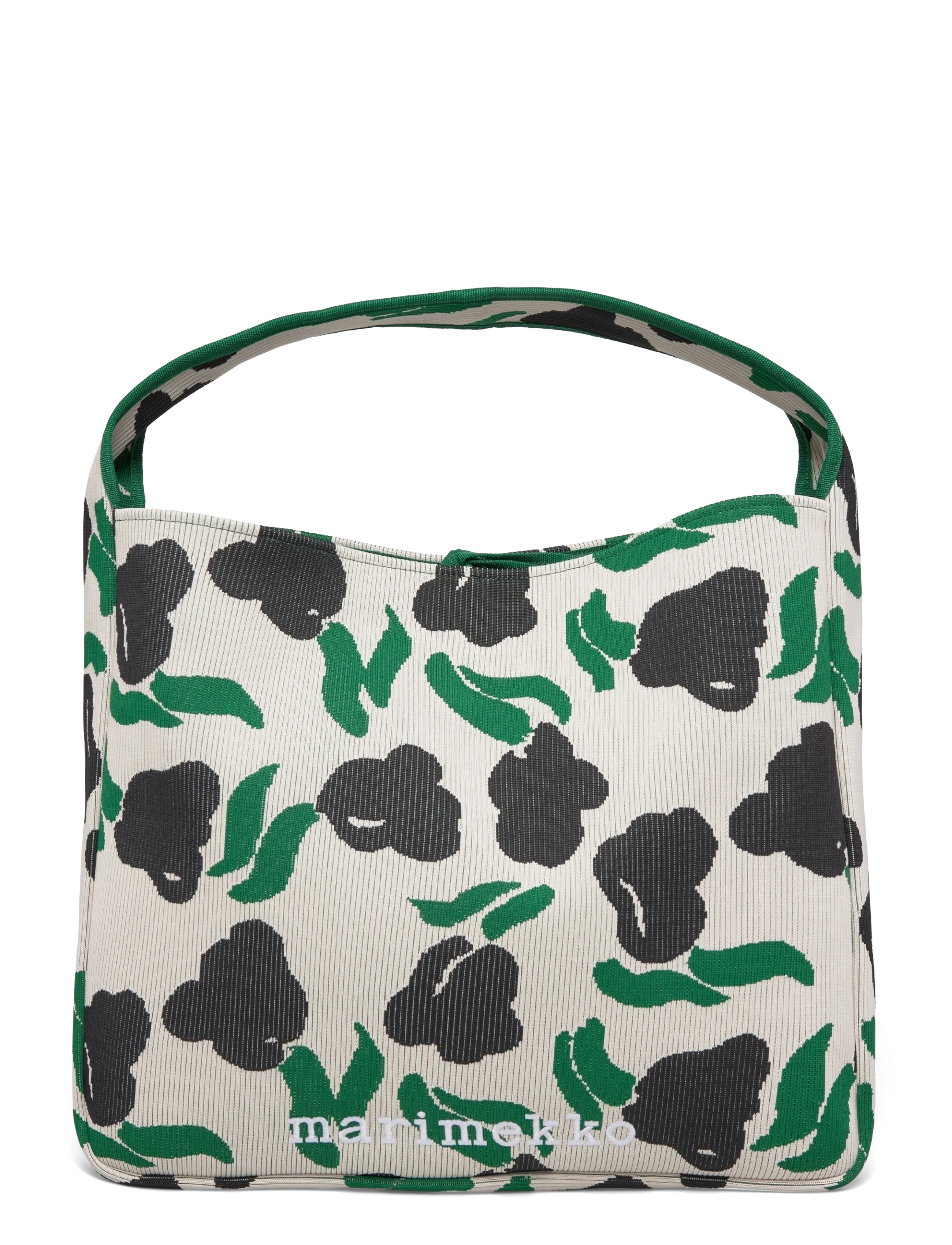 Marimekko KNITTED BAG LARGE LEMMITTY - Vardagsstil - OFF WHITE, DARK GREEN, BLACK / green