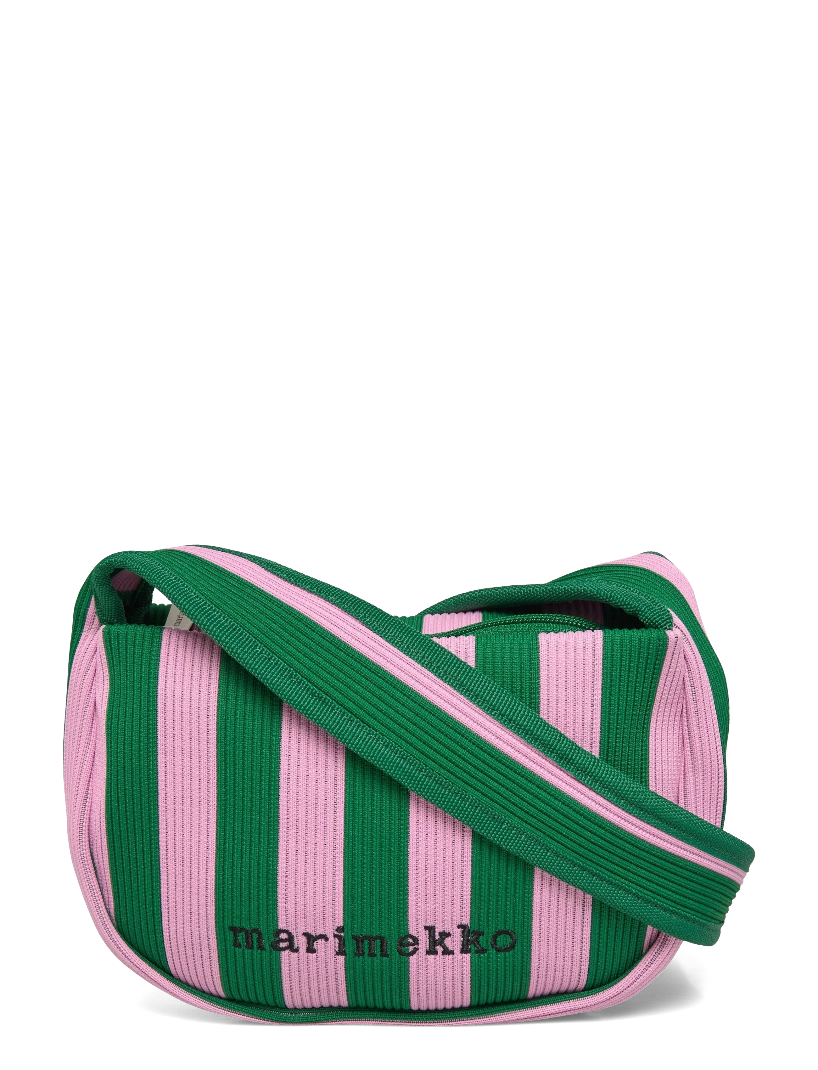 Marimekko KNITTED CROSSBODY MERIROSVO - Crossbody Bags - PINK, DARK GREEN / pink/rose