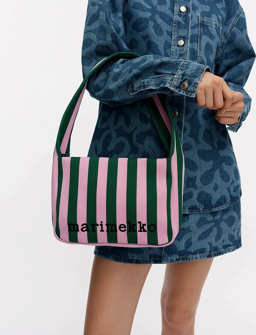 Marimekko - KNITTED SHOULDERBAG MERIROSVO - modetrends - pink, dark green - 0