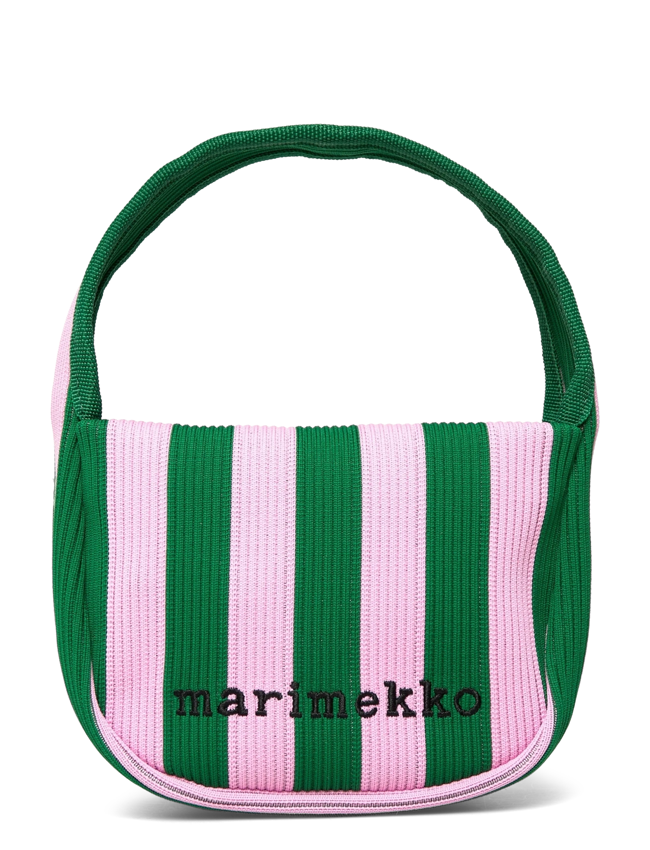 Marimekko KNITTED MINI HANDBAG MERIROSVO - Handväskor - PINK, DARK GREEN / pink/rose