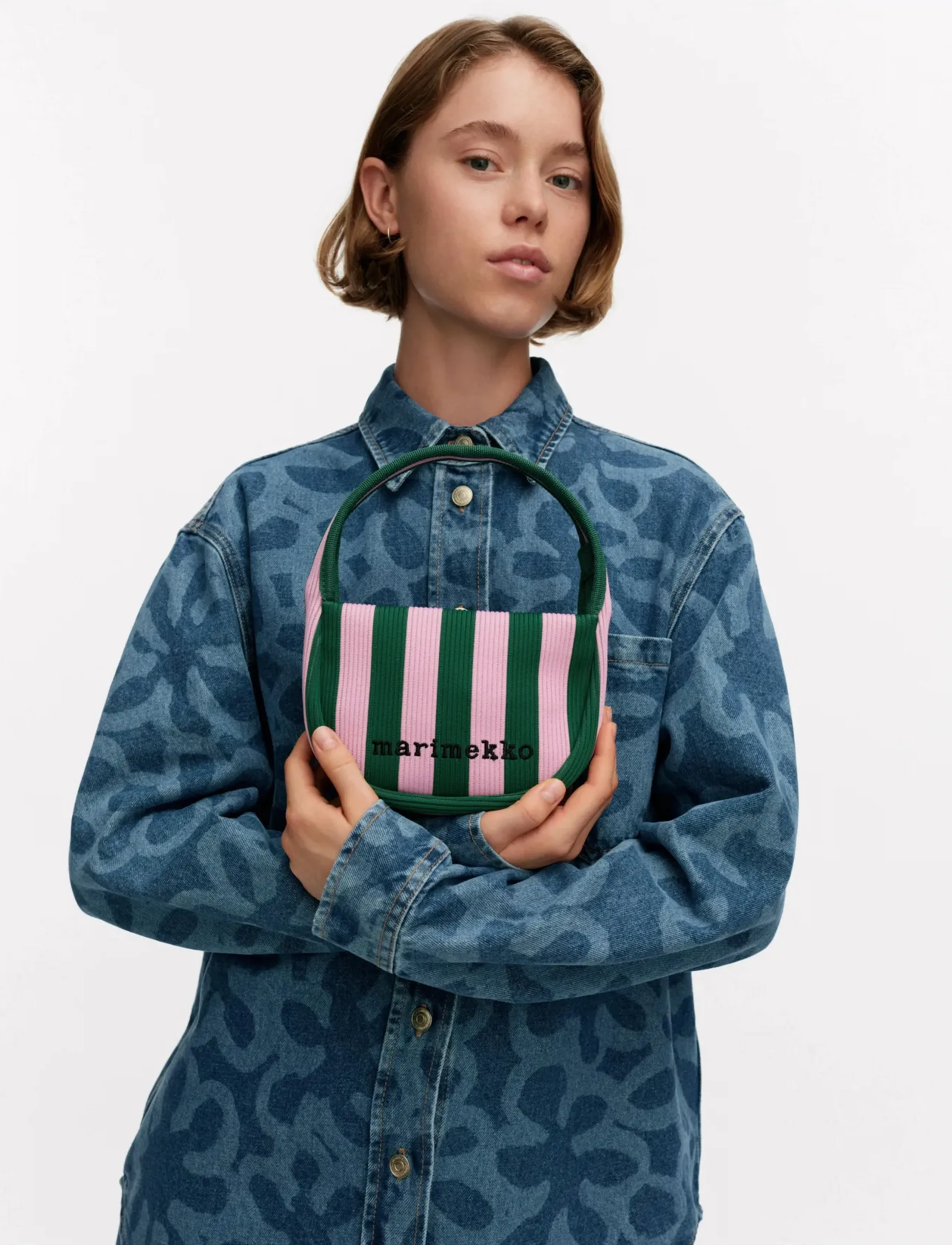 Marimekko Knitted Mini Handbag Merirosvo, One Size, Designer, Rosa - Top Handle Bags, Frauen