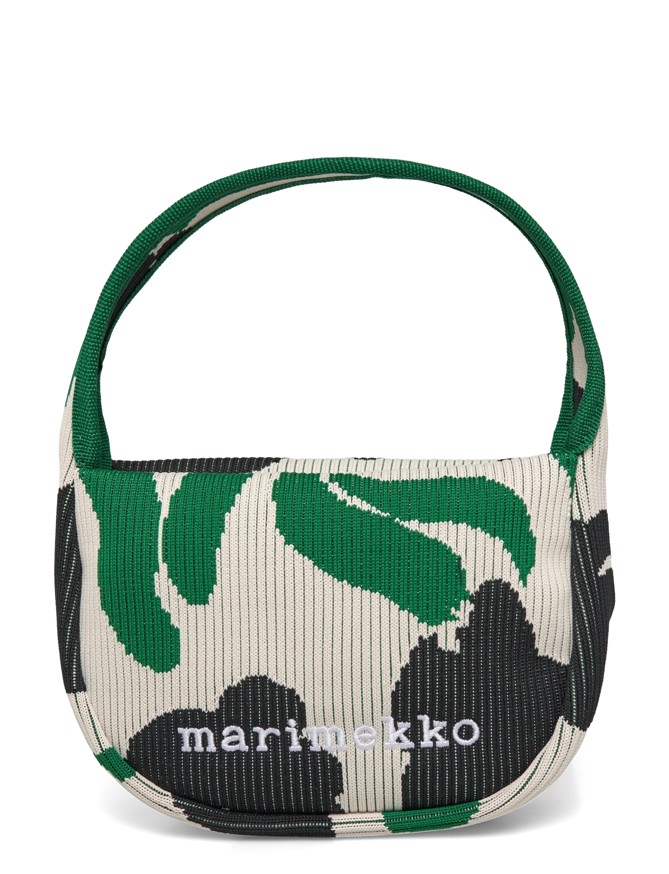 Marimekko KNITTED MINI HANDBAG LEMMITTY - Håndtasker - OFF WHITE, DARK GREEN, BLACK / green