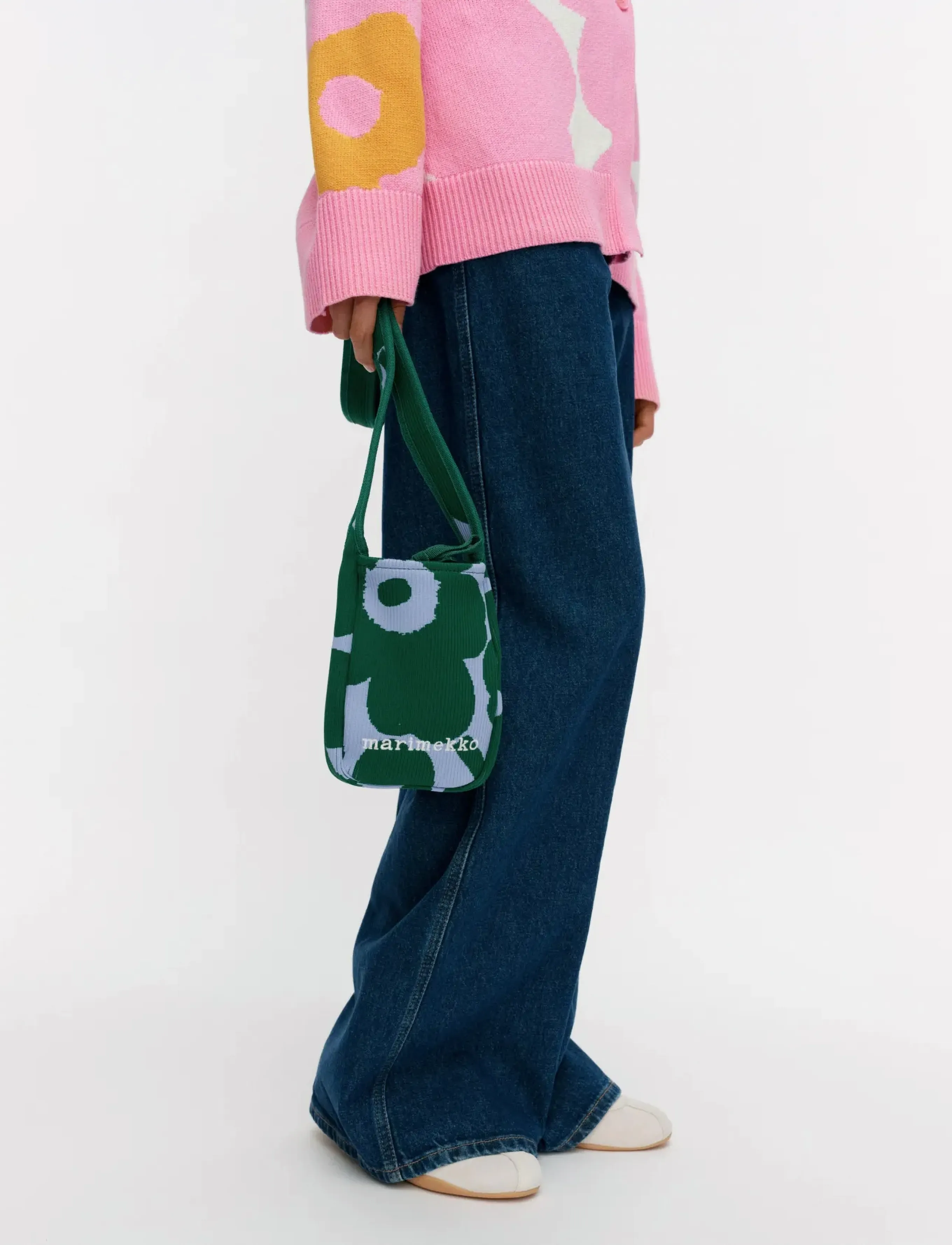 Marimekko Knitted Phone Pocket Unikko, One Size, Designer, Grün - Small Shoulder Bags-crossbody Bags, Frauen
