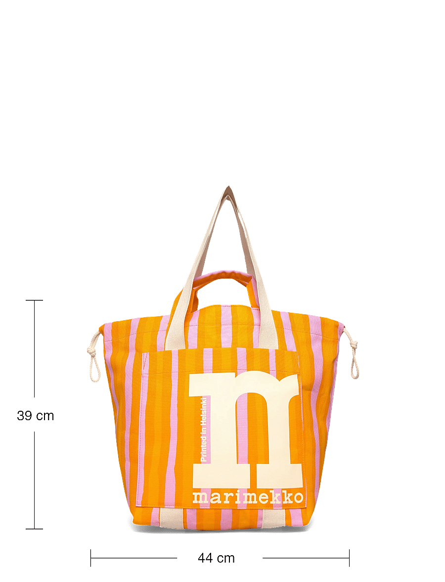 Marimekko - MONO CITY TOTE PICCOLO - tote bags - orange, pink - 4