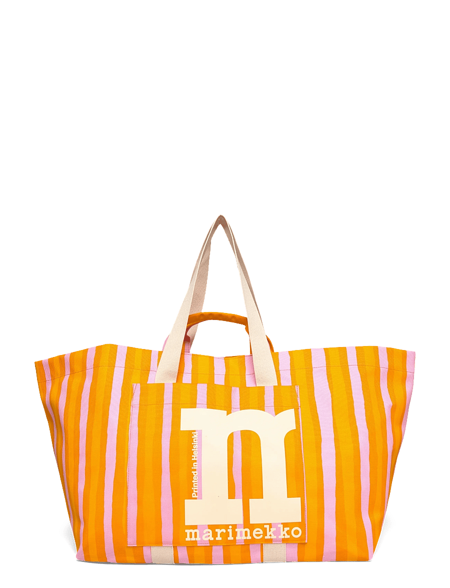 Marimekko - MONO CITY XL TOTE PICCOLO - tote bags - orange, pink - 1