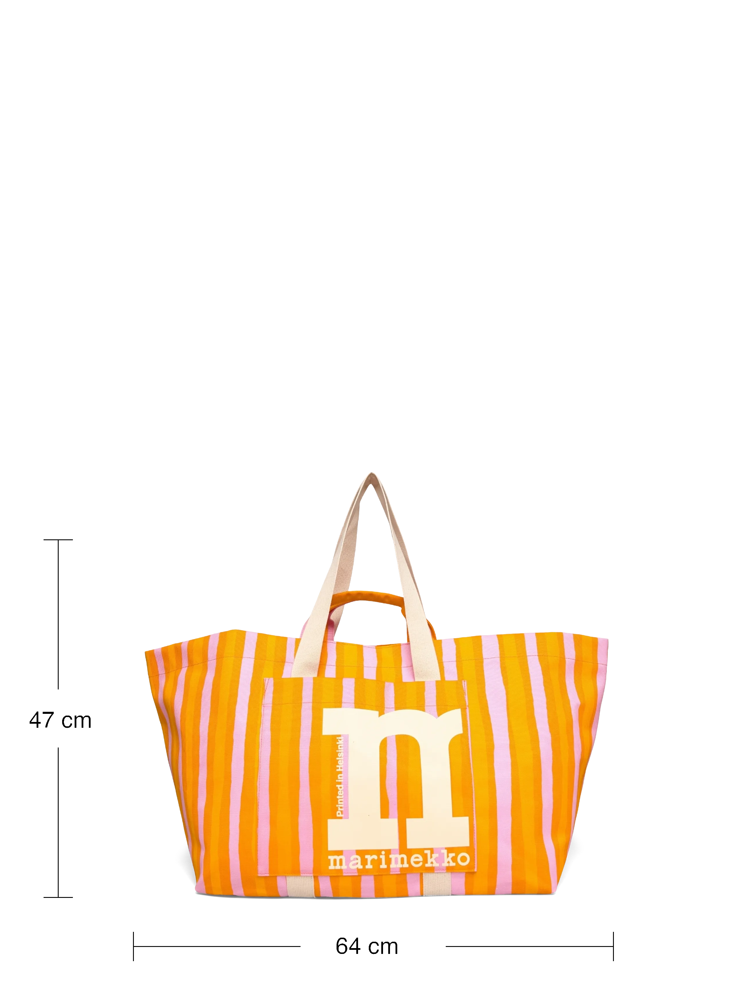 Marimekko - MONO CITY XL TOTE PICCOLO - tote bags - orange, pink - 4
