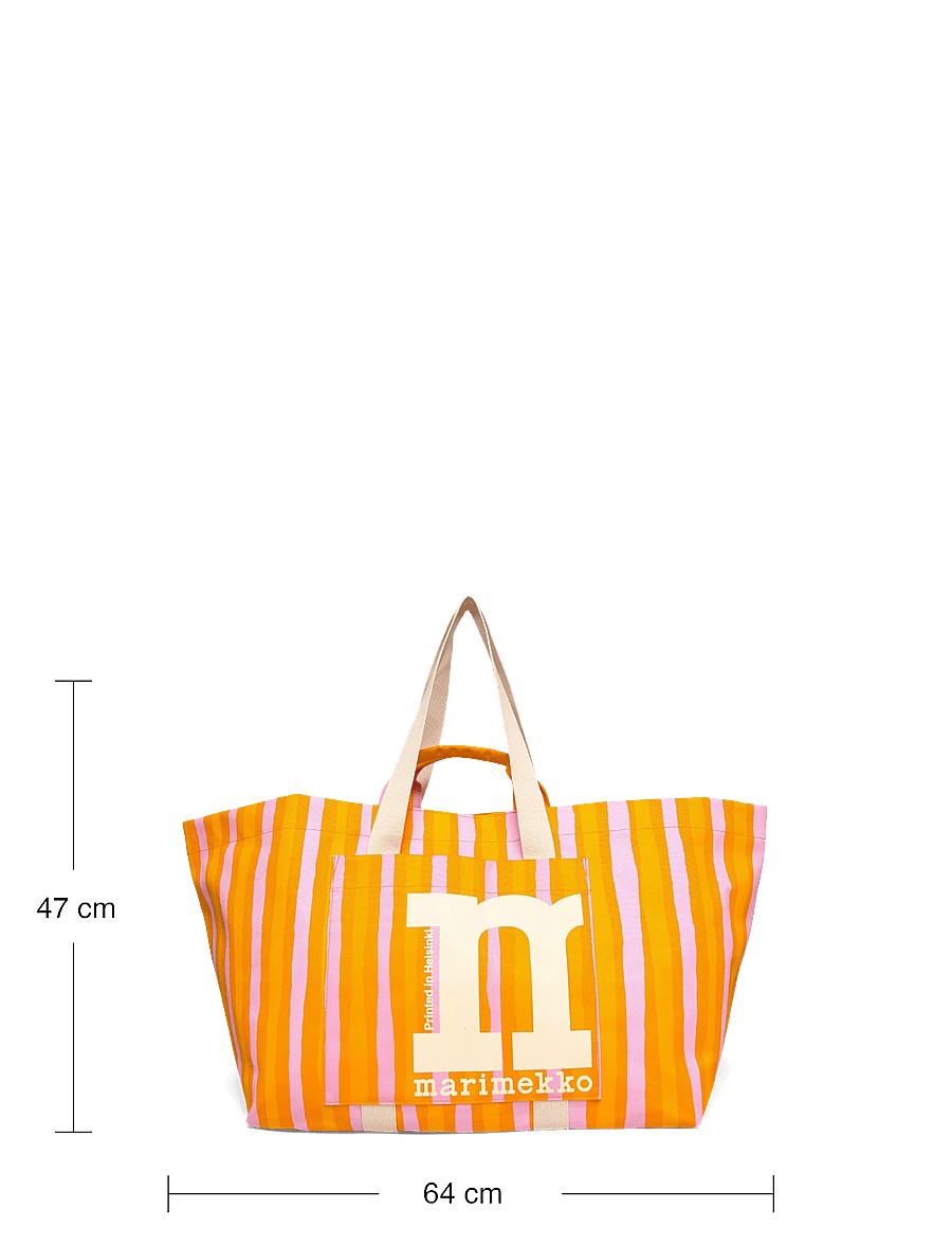 Marimekko - MONO CITY XL TOTE PICCOLO - tote bags - orange, pink - 4