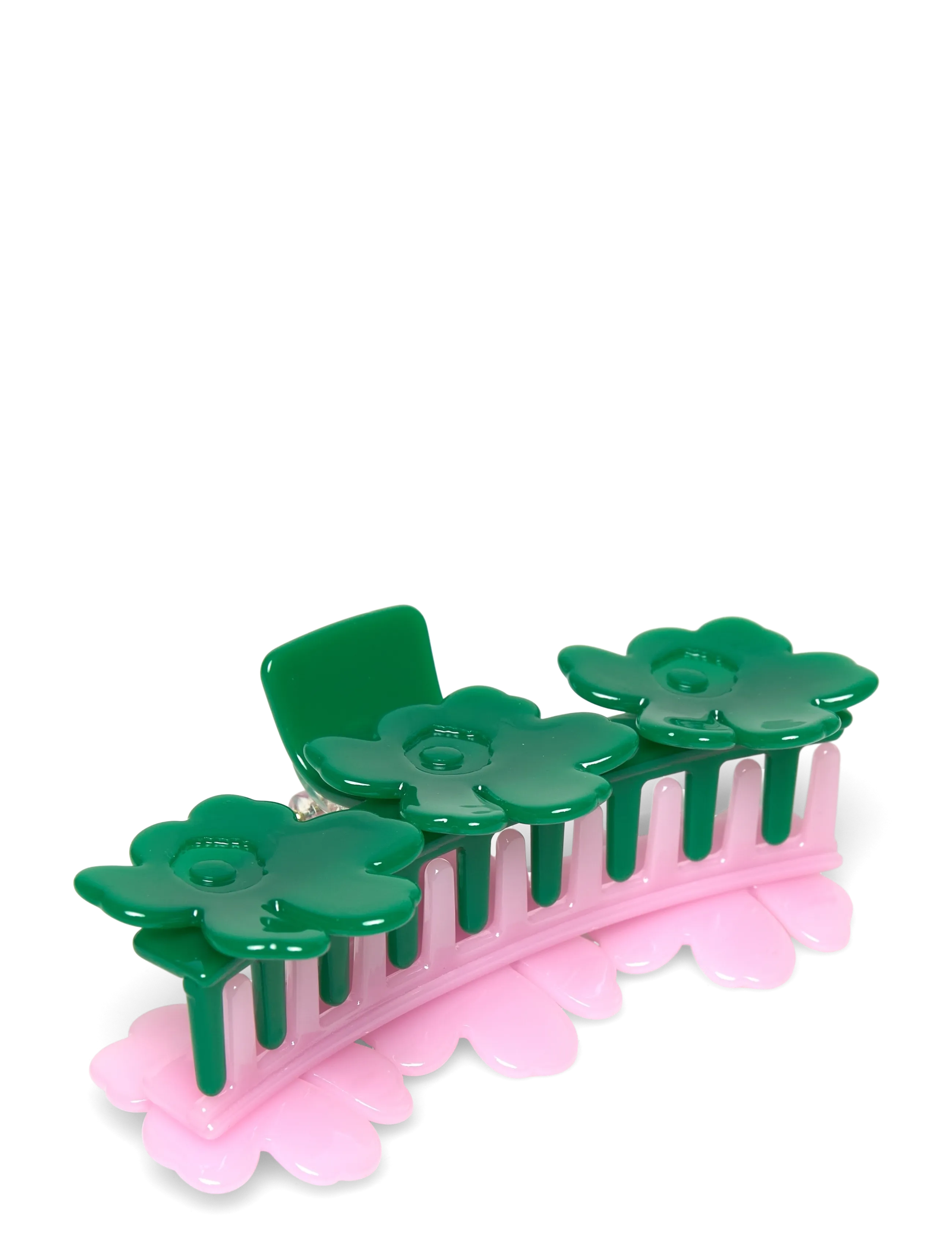 Marimekko - MINI UNIKKO HAIR CLIP TWO-TONE - barrette - pink, dark green - 2