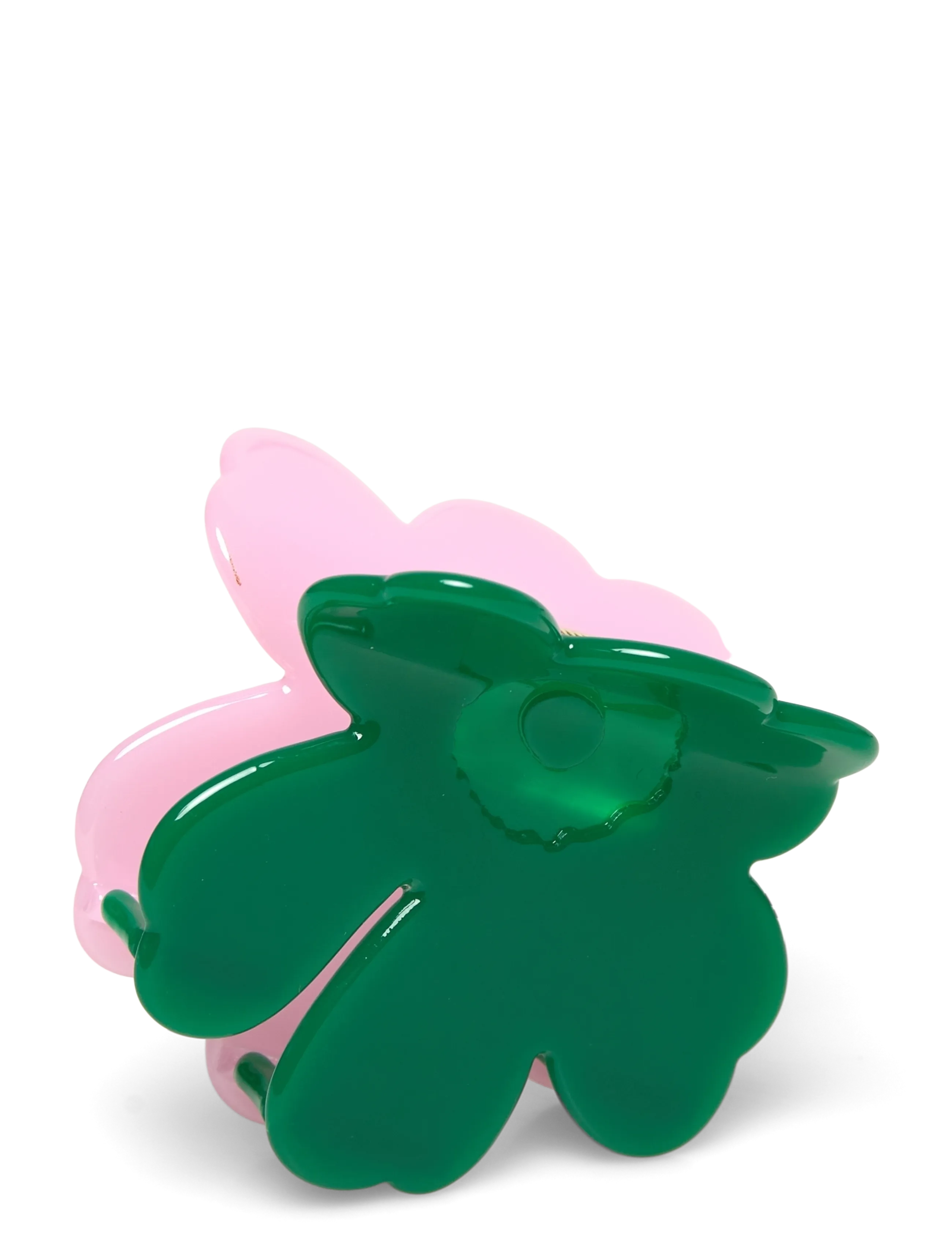 Marimekko UNIKKO HAIR CLIP S TWO-TONE - Accessoarer - PINK, DARK GREEN / green