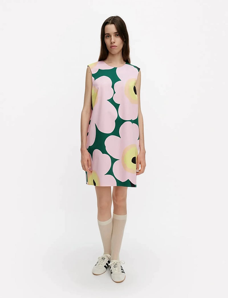 Marimekko - SILUETTI UNIKKO - minikleidid - green, pink, yellow - 0