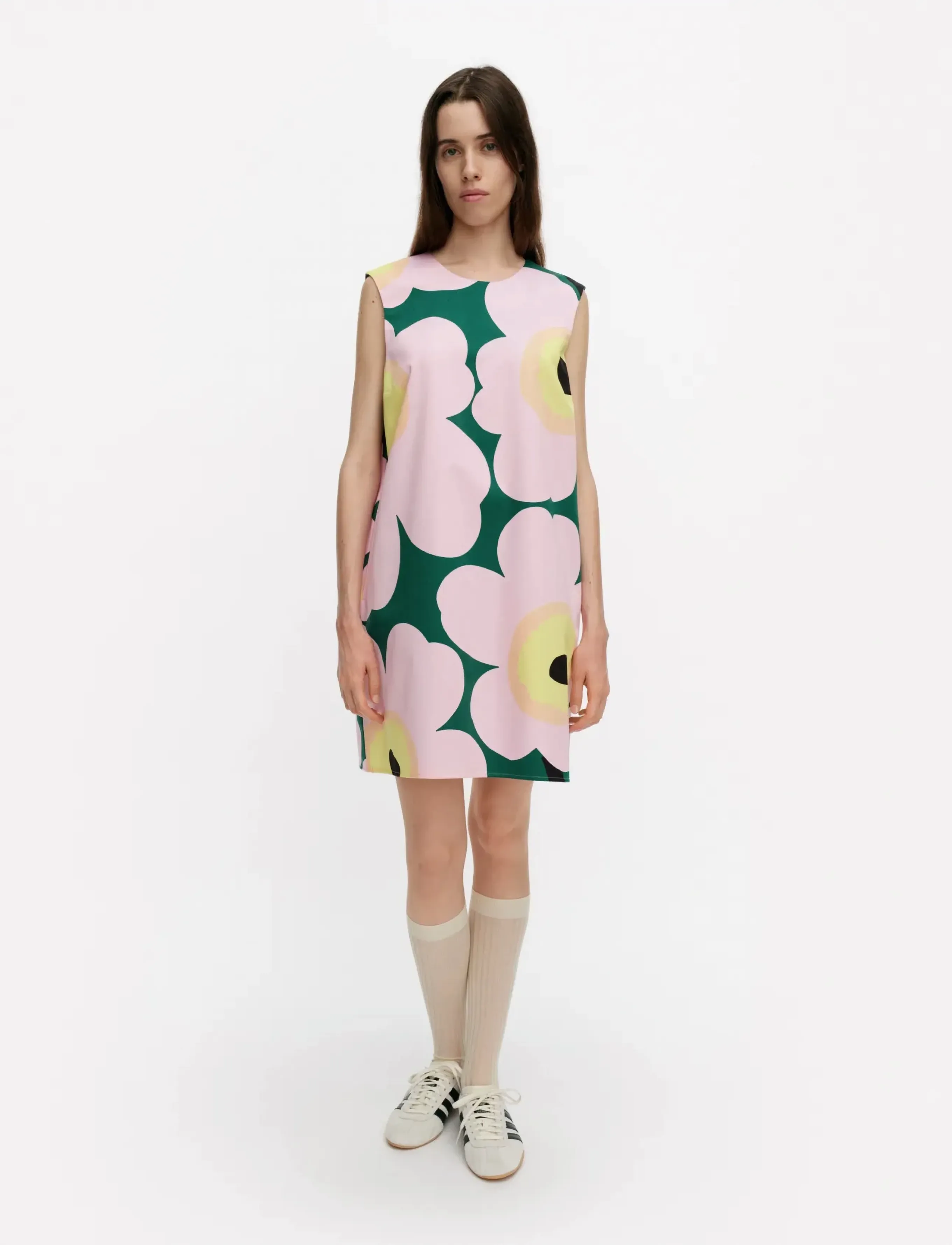 Marimekko SILUETTI UNIKKO - Kurze Kleider - GREEN, PINK, YELLOW / pink/rose