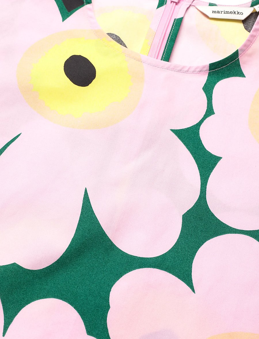 Marimekko - HUOJUNTA UNIKKO - short-sleeved blouses - green, pink, yellow - 4