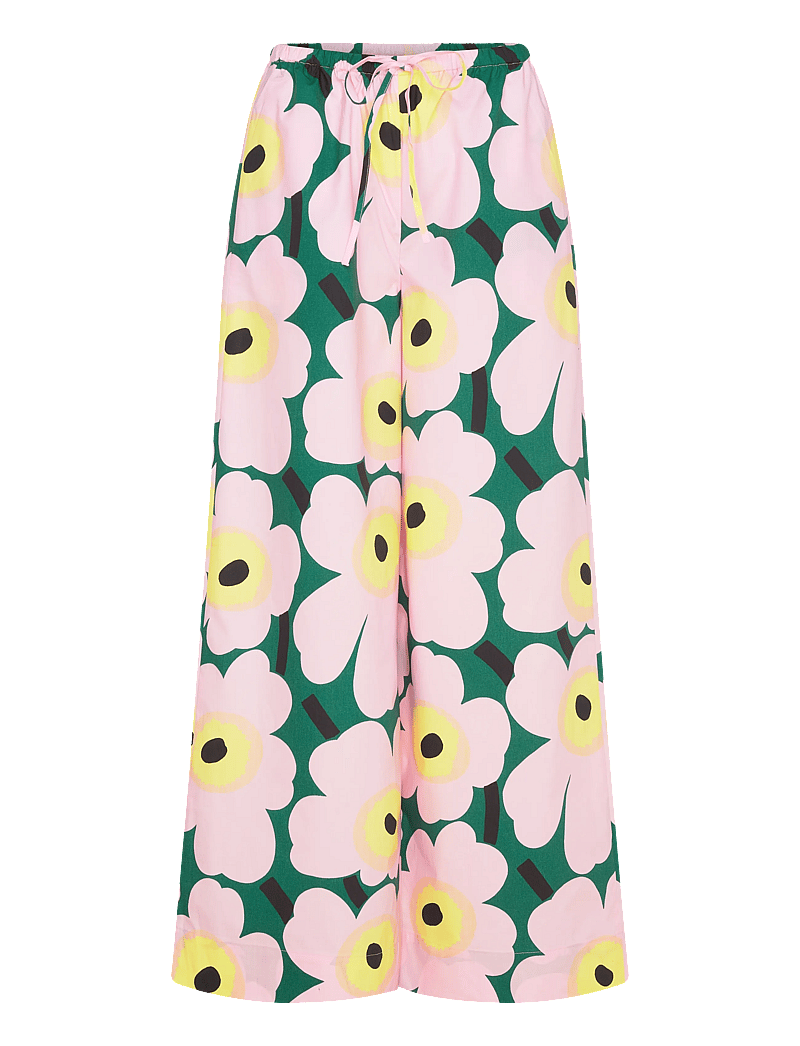 Marimekko - PUOTI UNIKKO - bukser med brede ben - pink, green, yellow - 1