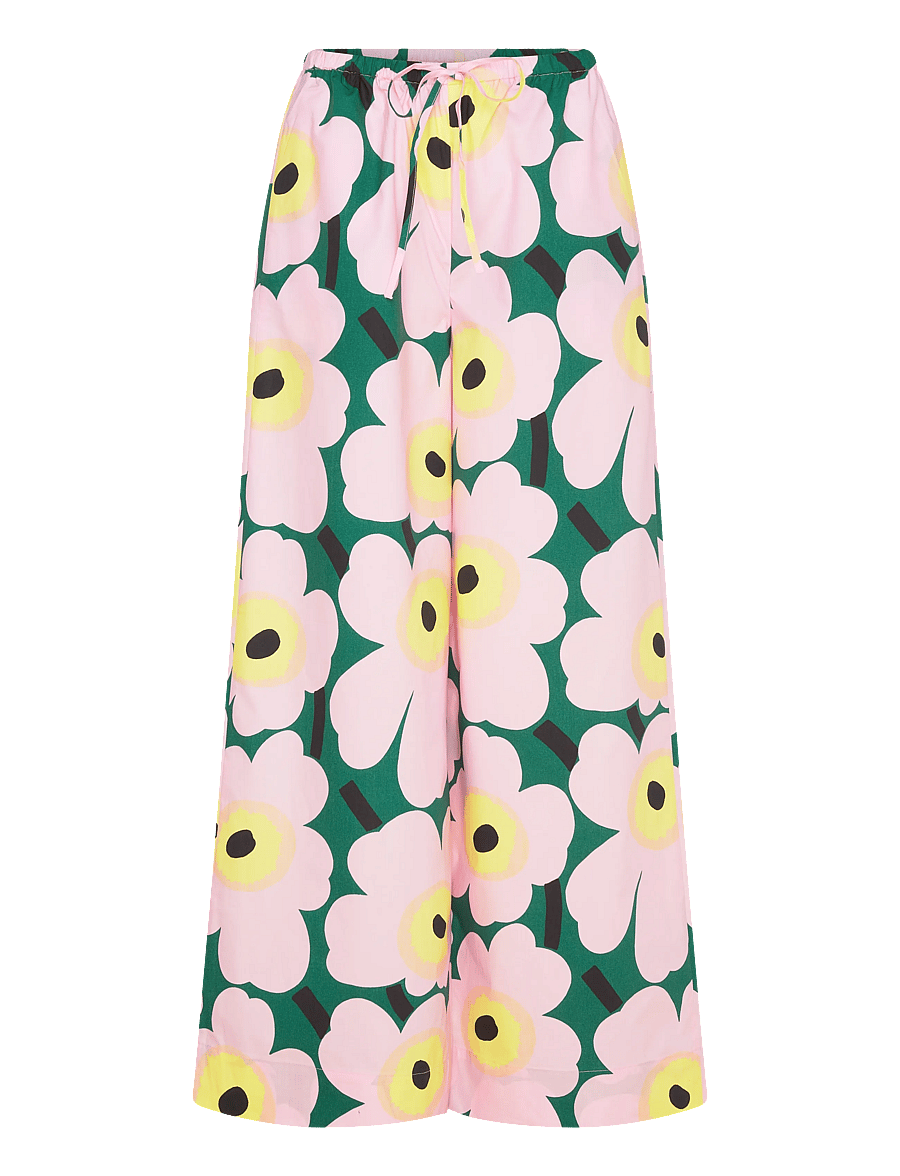 Marimekko - PUOTI UNIKKO - bukser med brede ben - pink, green, yellow - 1