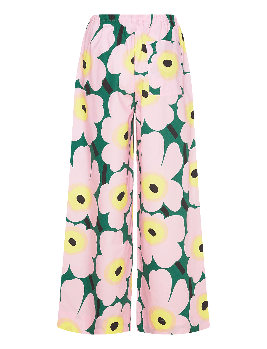 Marimekko - PUOTI UNIKKO - bukser med brede ben - pink, green, yellow - 2