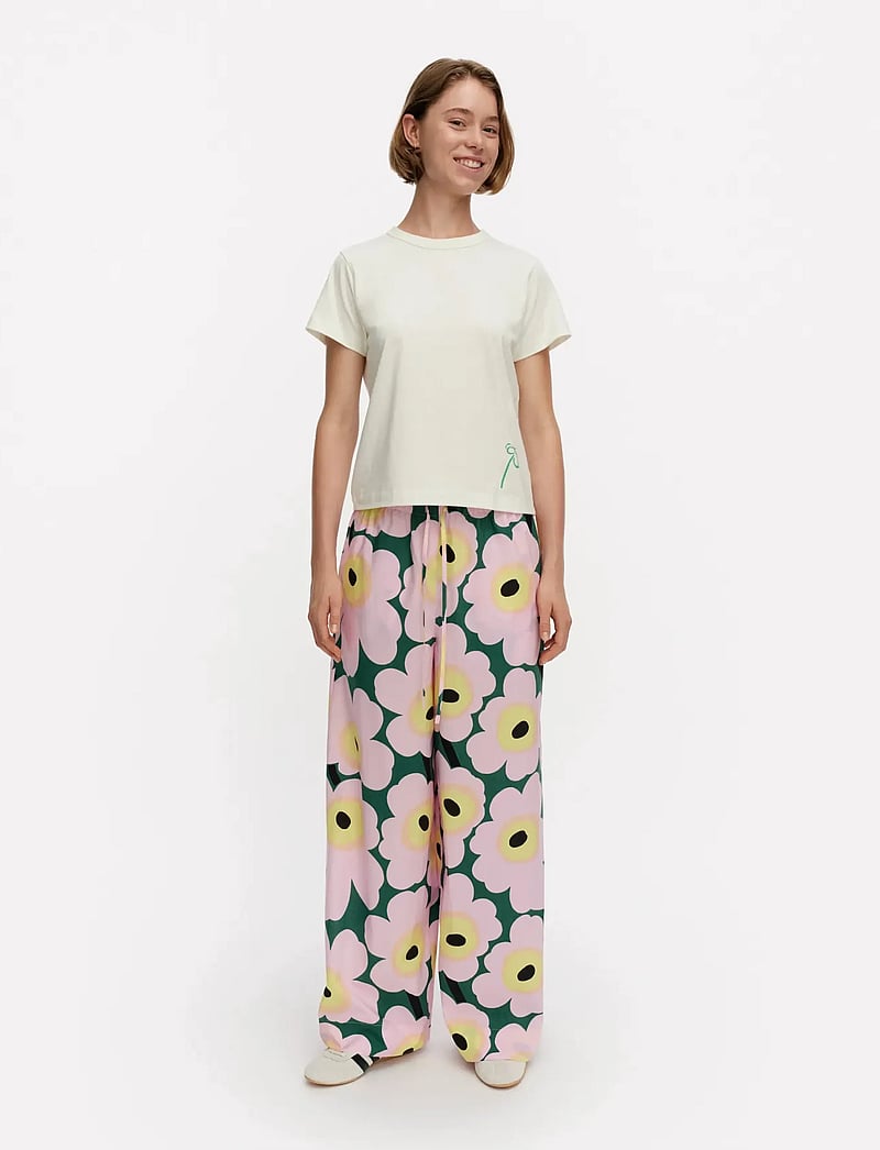 Marimekko - PUOTI UNIKKO - bukser med brede ben - pink, green, yellow - 0