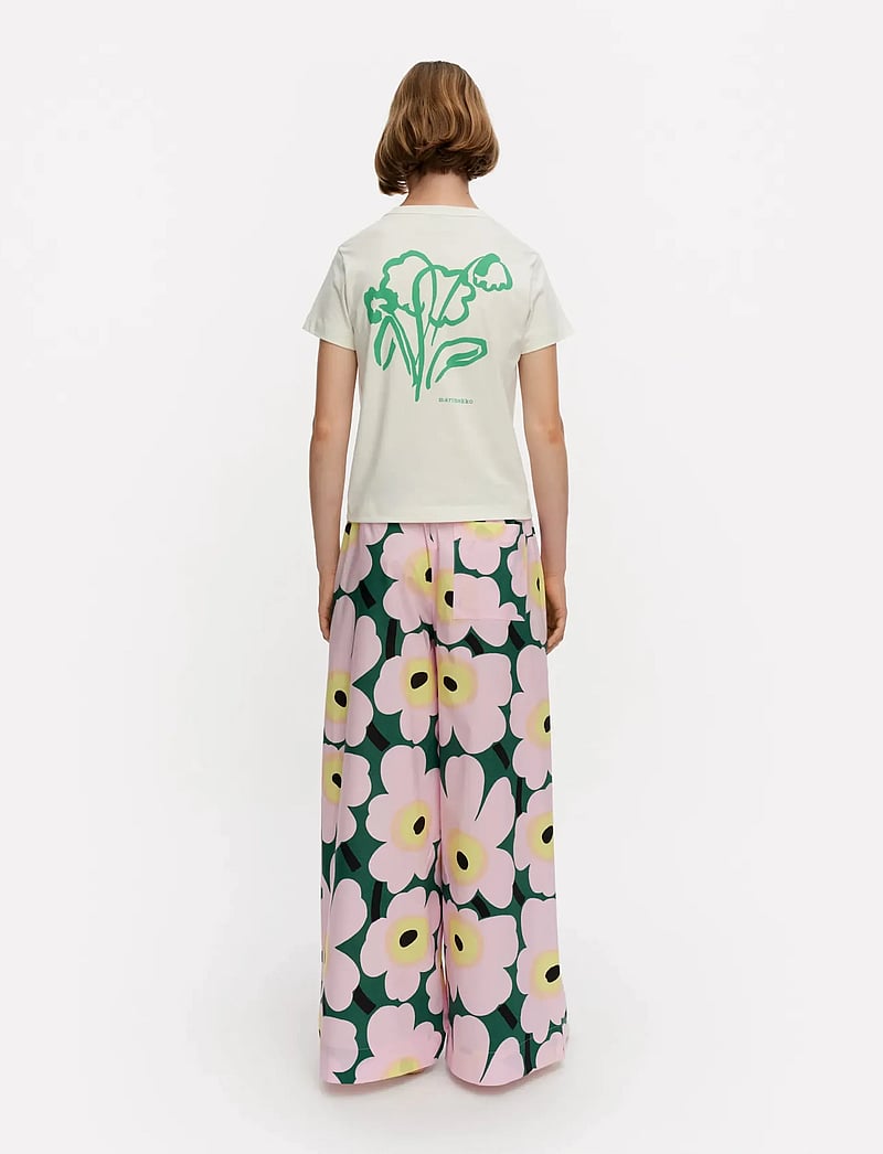Marimekko - PUOTI UNIKKO - bukser med brede ben - pink, green, yellow - 3