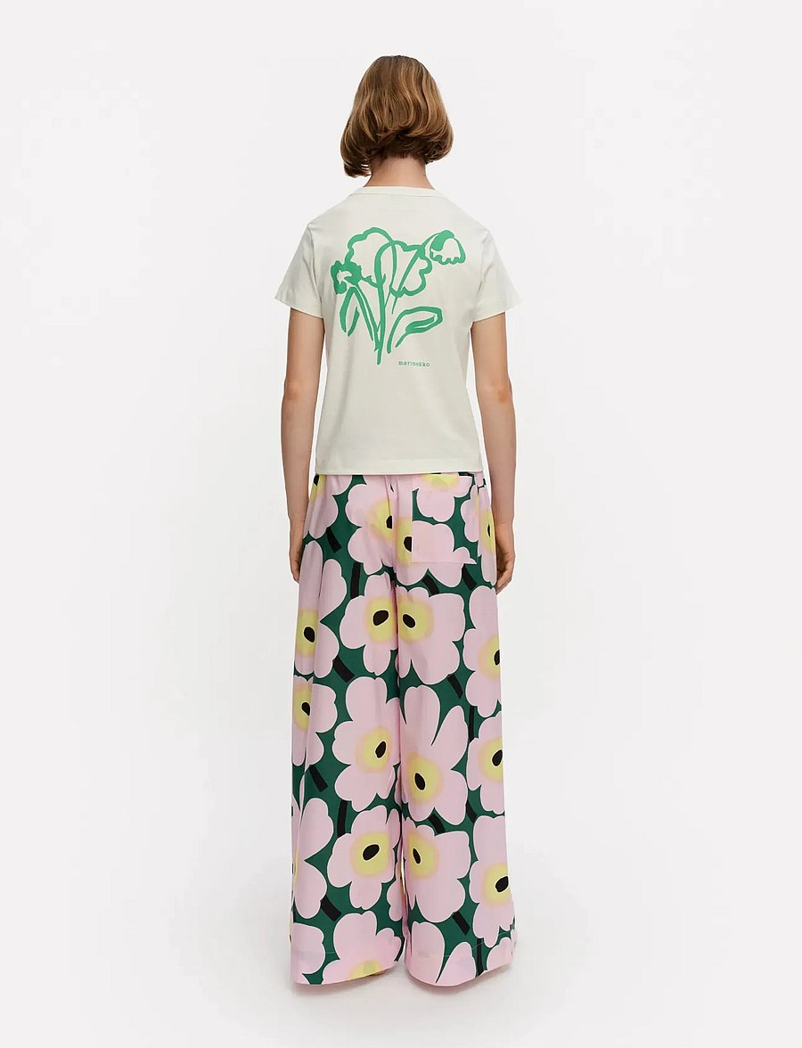Marimekko - PUOTI UNIKKO - bukser med brede ben - pink, green, yellow - 3