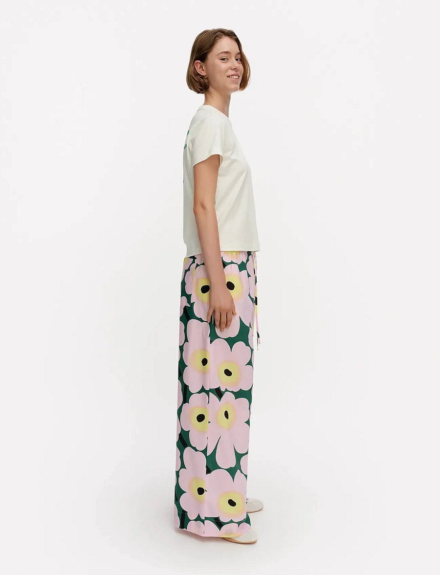 Marimekko - PUOTI UNIKKO - bukser med brede ben - pink, green, yellow - 4