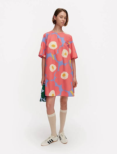 Marimekko KUKKIVA UNIKKO - Mekot - RED, BLUE, ORANGE / red