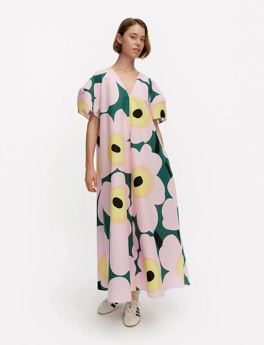 Marimekko - KAFFET UNIKKO - maxi dresses - green, light pink, yellow - 0