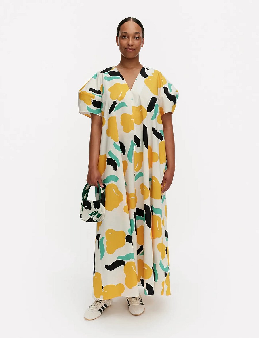 Marimekko - TAIVUT LEMMITTY - wrap dresses - white, orange, green - 0