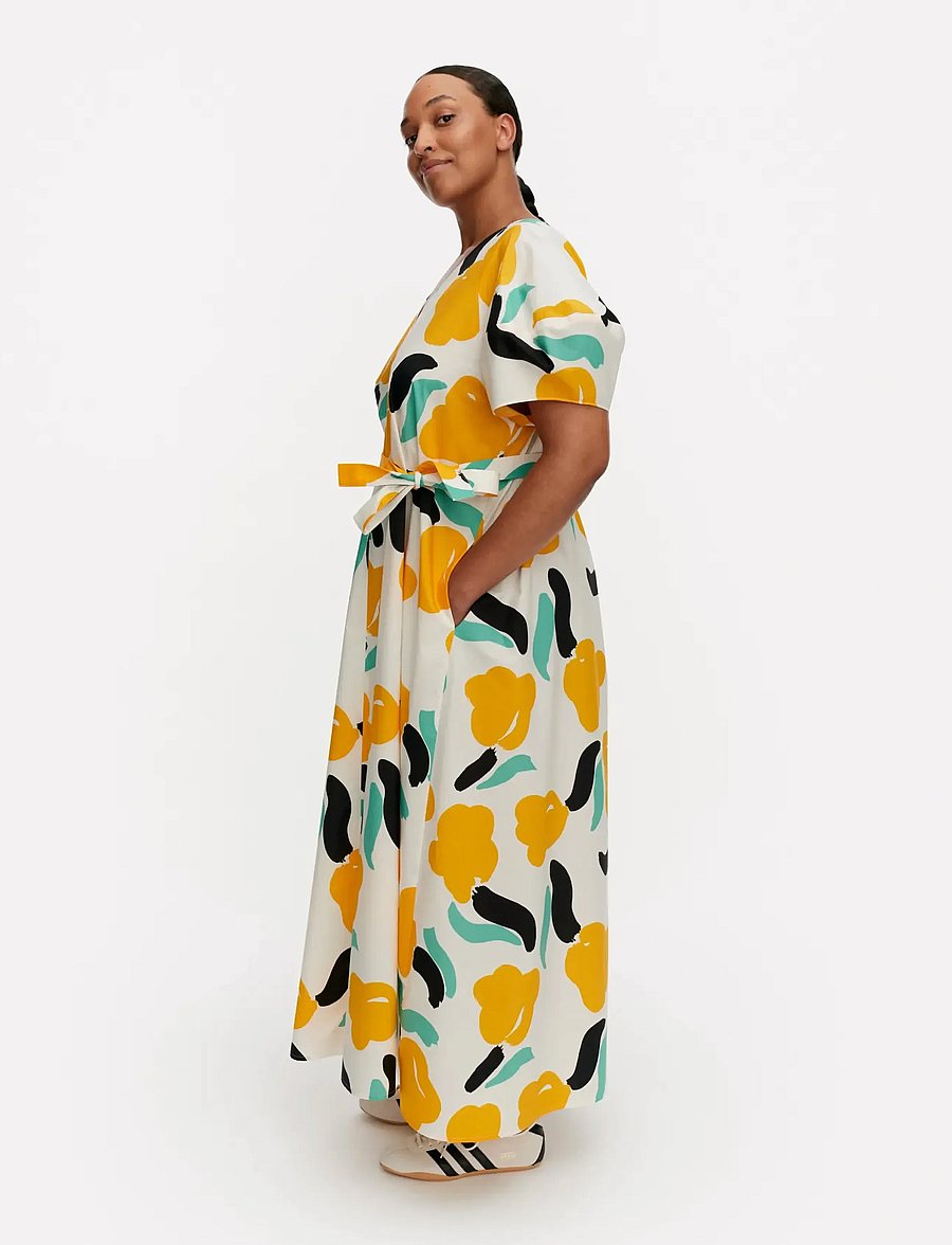 Marimekko - TAIVUT LEMMITTY - wrap dresses - white, orange, green - 5