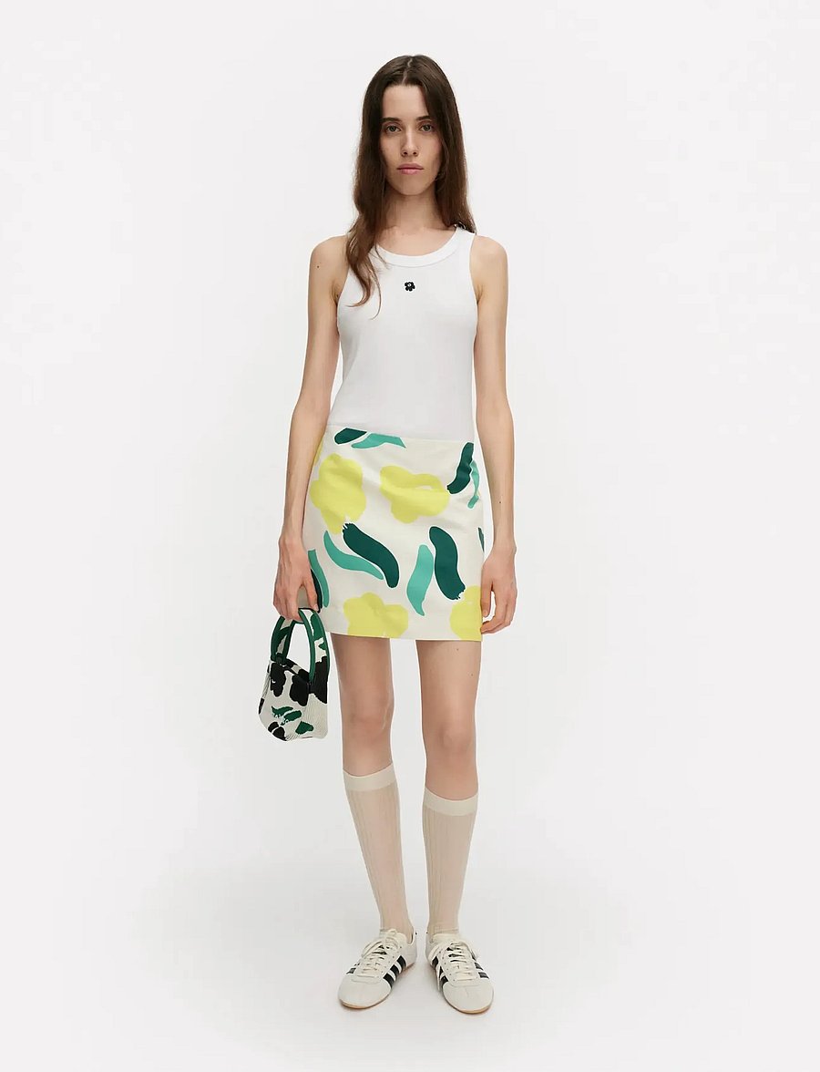 Marimekko - KOKOAMINEN LEMMITTY - trumpi sijonai - off white, yellow, green - 0