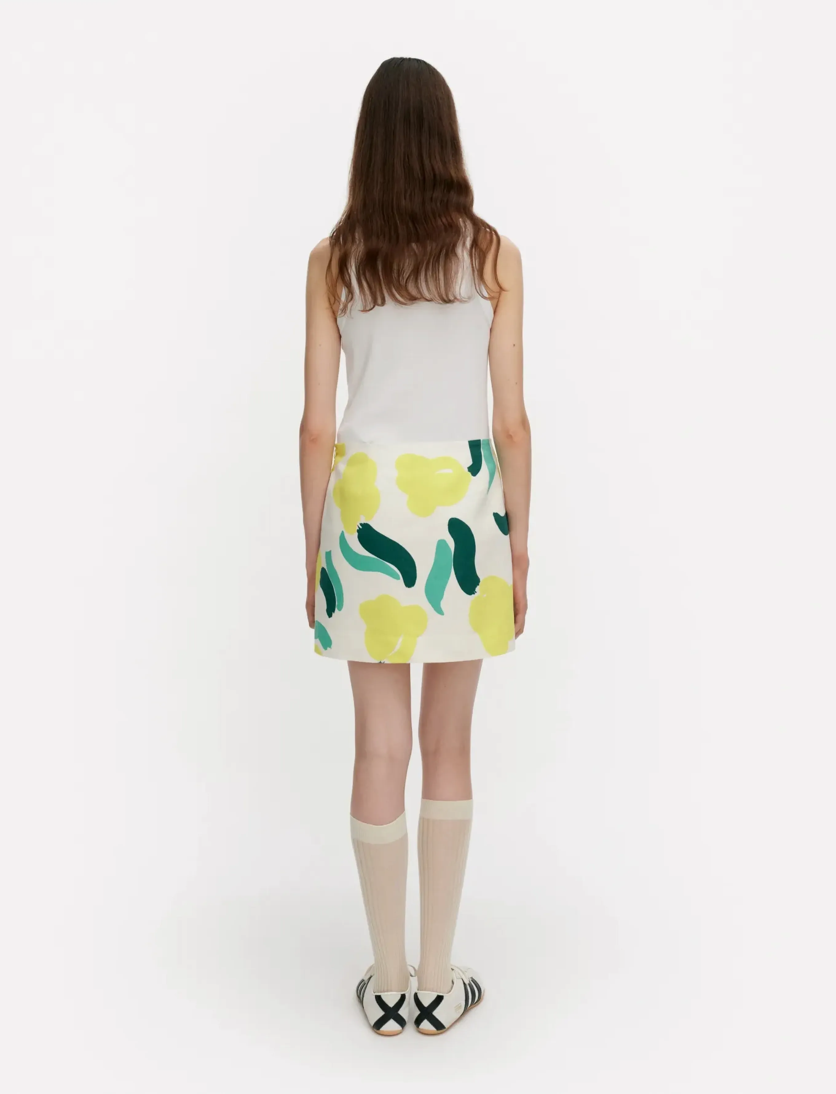 Marimekko - KOKOAMINEN LEMMITTY - korte nederdele - off white, yellow, green - 3