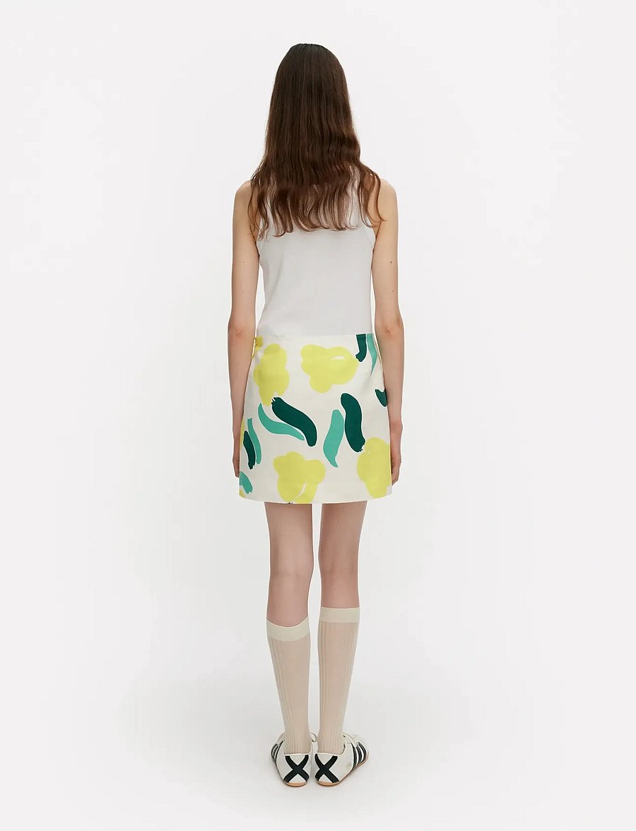 Marimekko - KOKOAMINEN LEMMITTY - trumpi sijonai - off white, yellow, green - 3