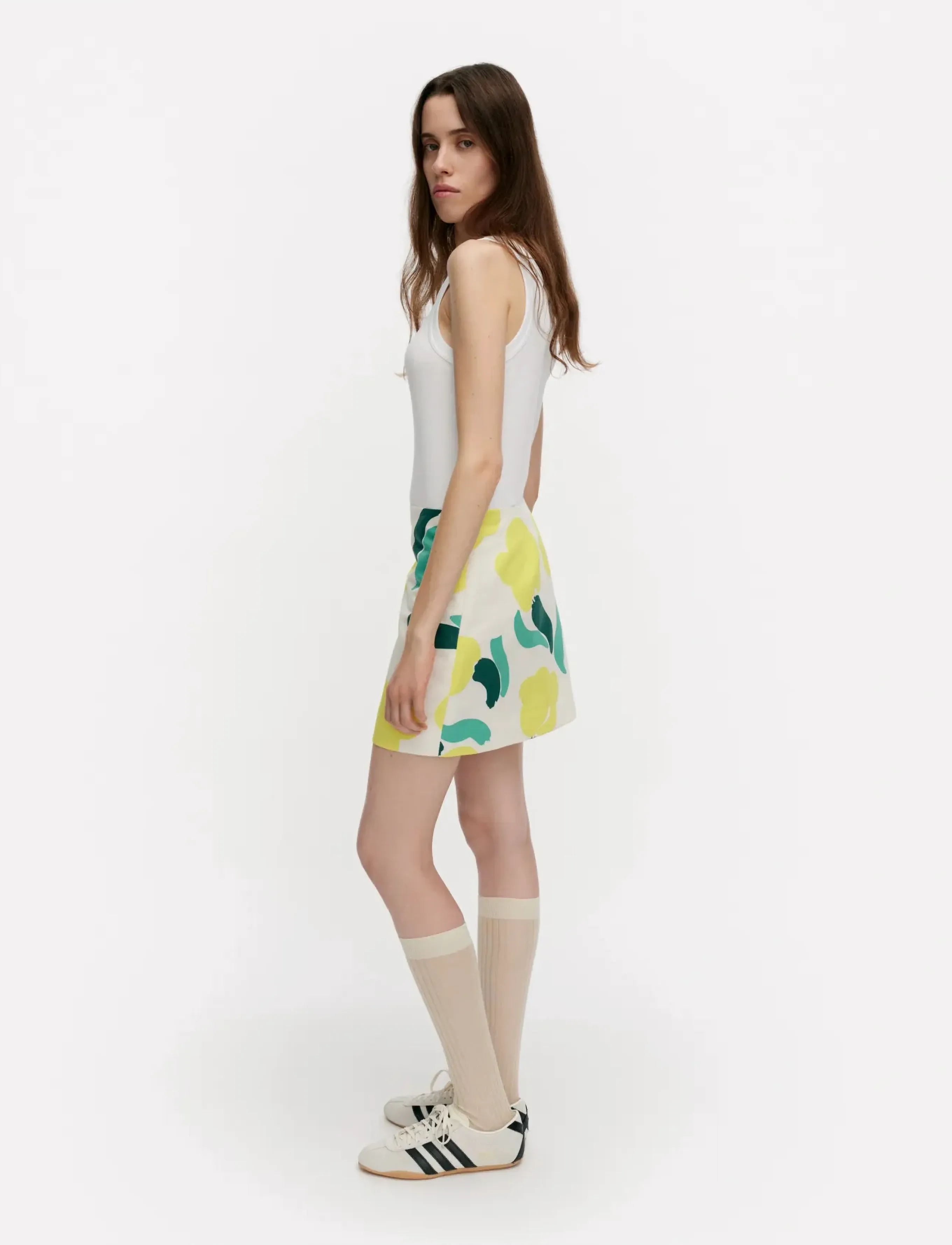 Marimekko - KOKOAMINEN LEMMITTY - korte nederdele - off white, yellow, green - 4