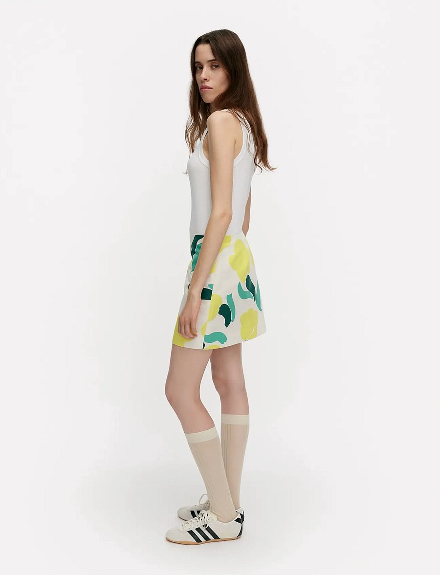 Marimekko - KOKOAMINEN LEMMITTY - trumpi sijonai - off white, yellow, green - 4