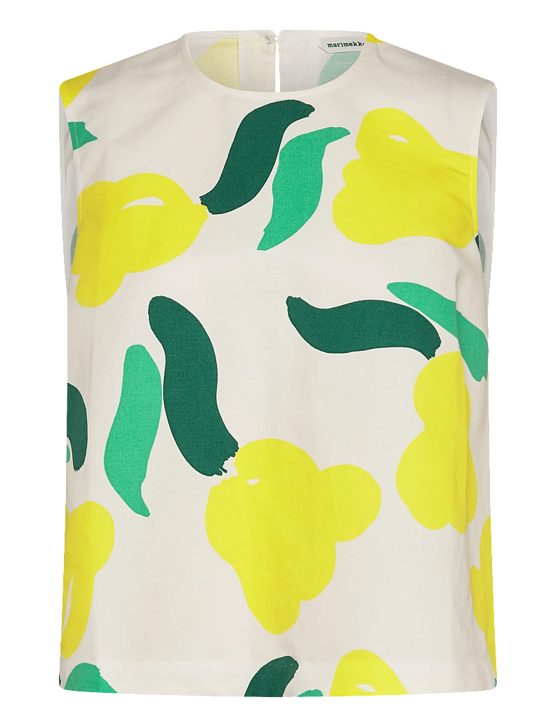 Marimekko - ERILAISIA LEMMITTY - varrukateta pluusid - off white, yellow, green - 1