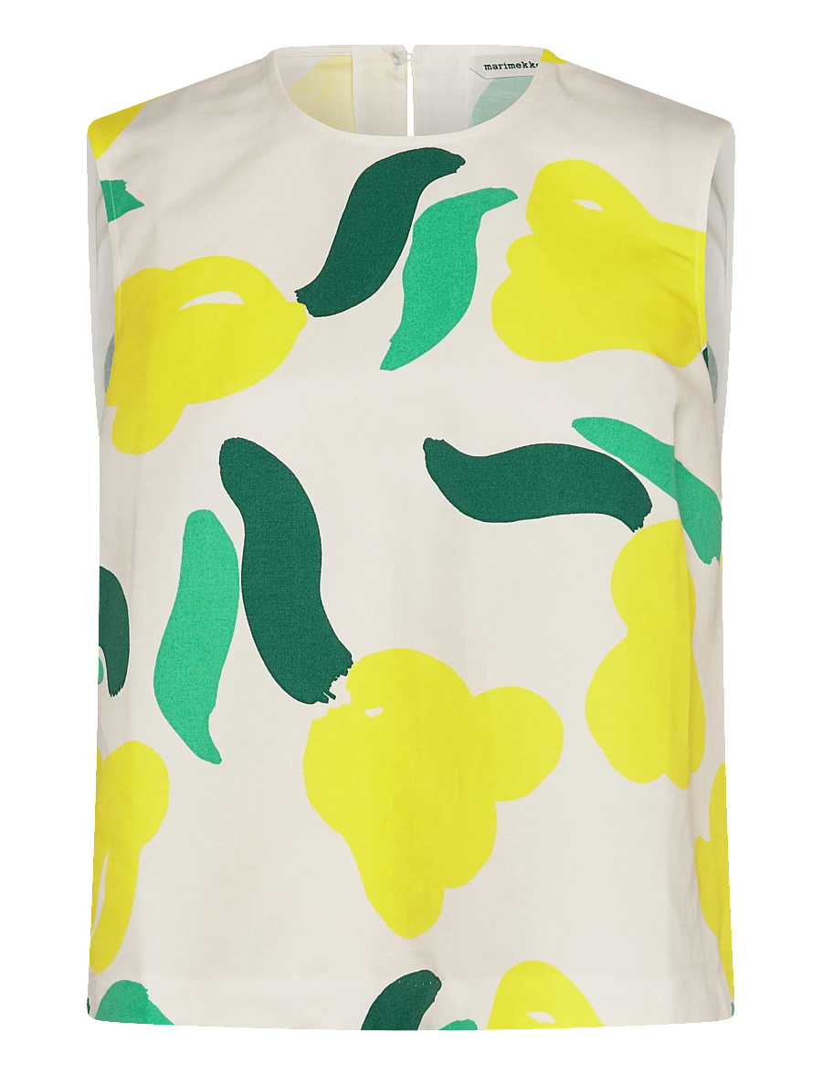 Marimekko - ERILAISIA LEMMITTY - Ärmellose blusen - off white, yellow, green - 1