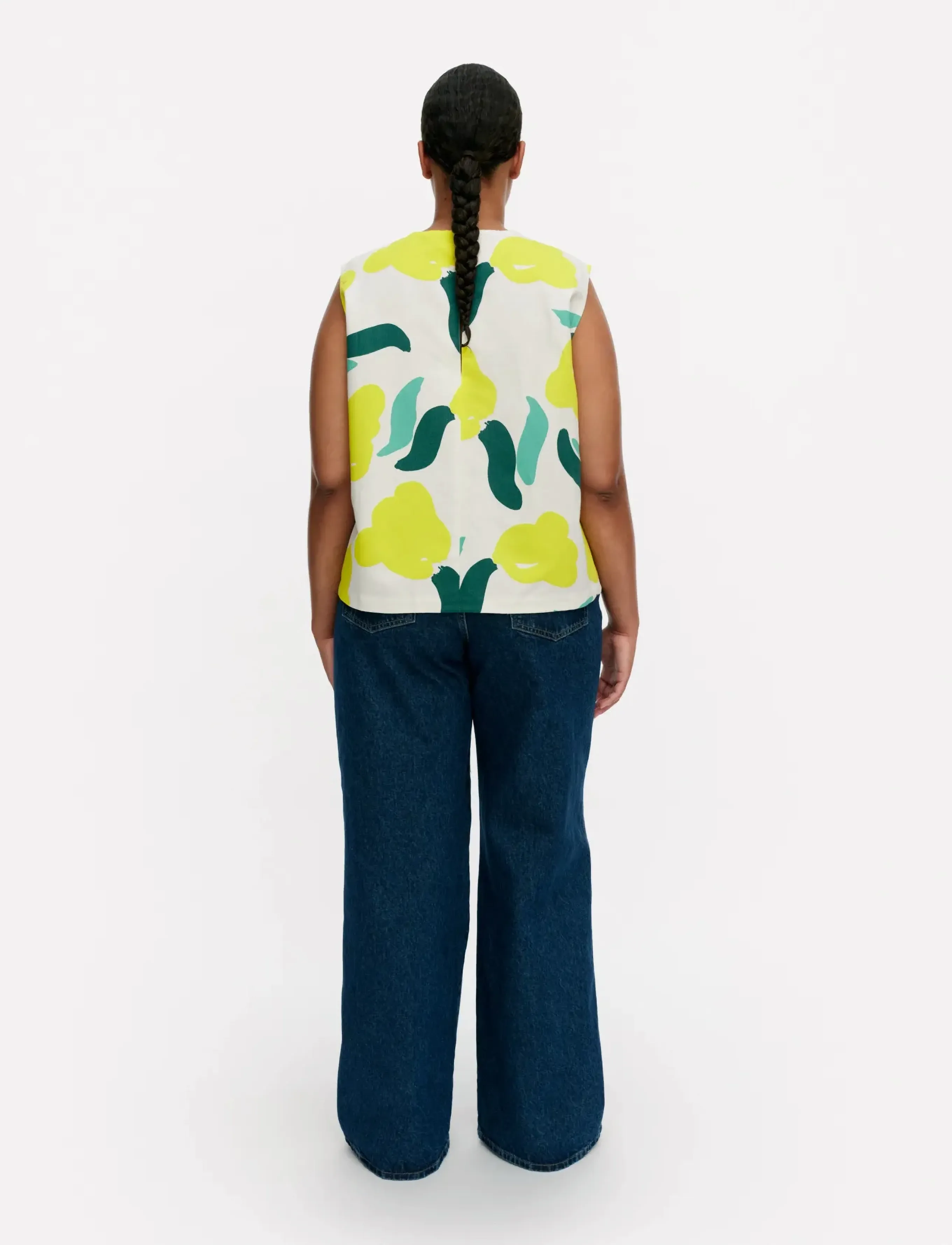 Marimekko - ERILAISIA LEMMITTY - Ärmellose blusen - off white, yellow, green - 3