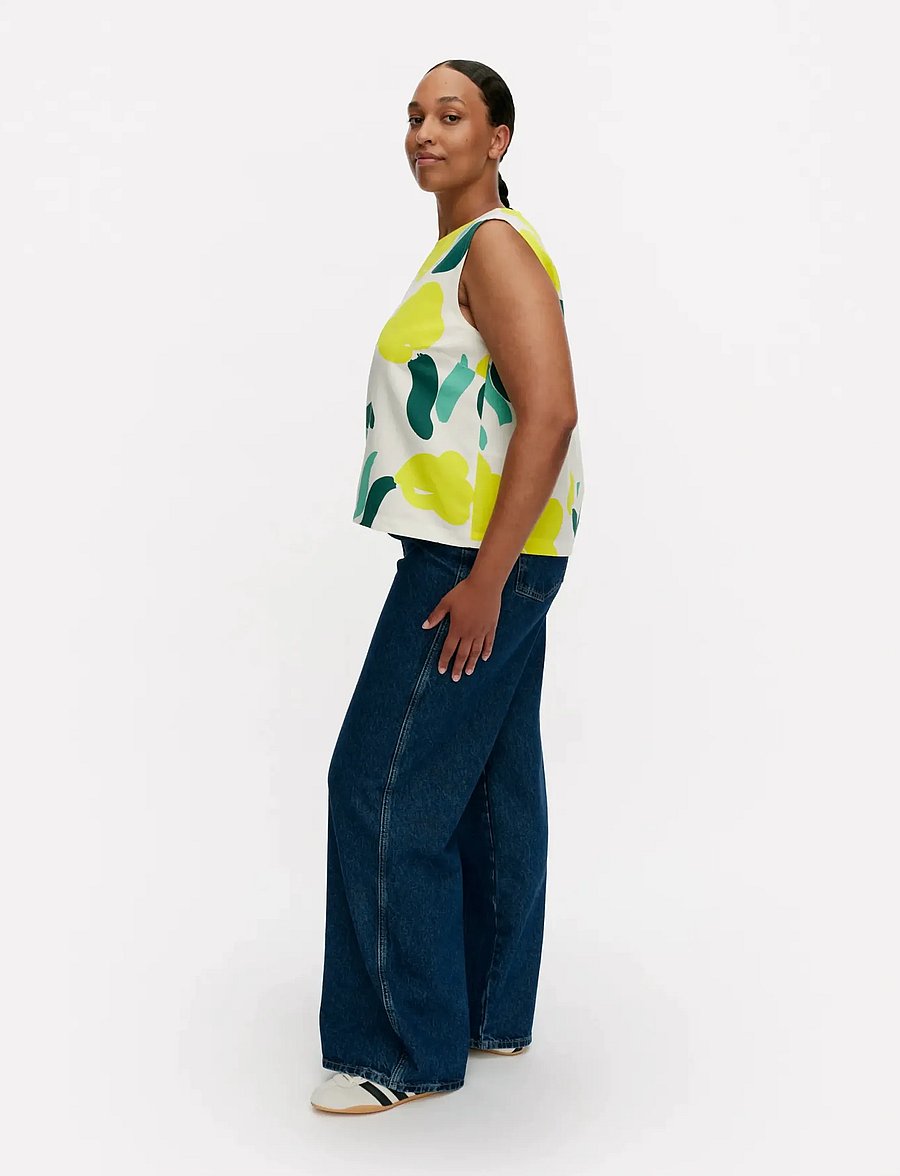 Marimekko - ERILAISIA LEMMITTY - Ärmellose blusen - off white, yellow, green - 4