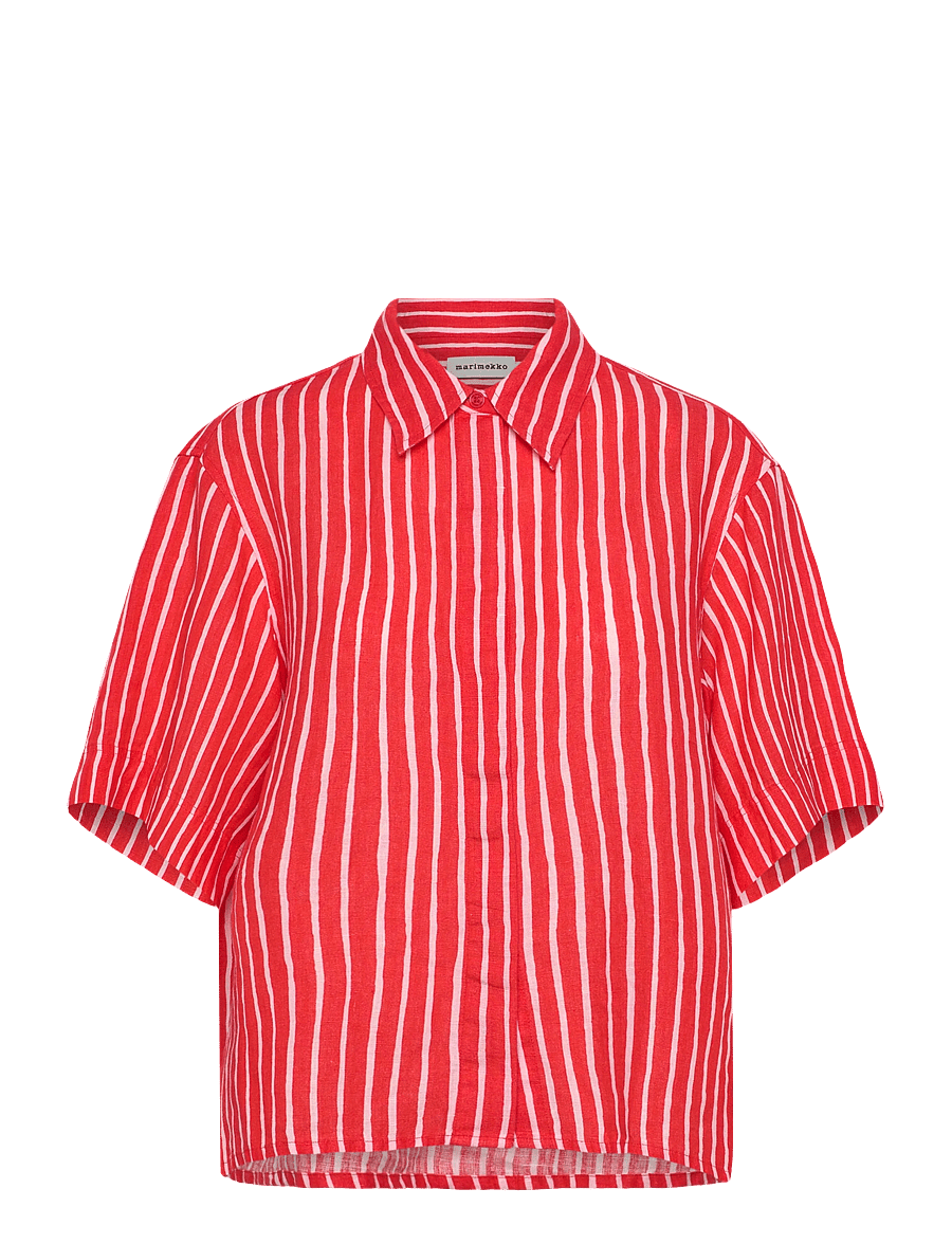 Marimekko - PALINDROMI PICCOLO - linased särgid - red, light pink - 1