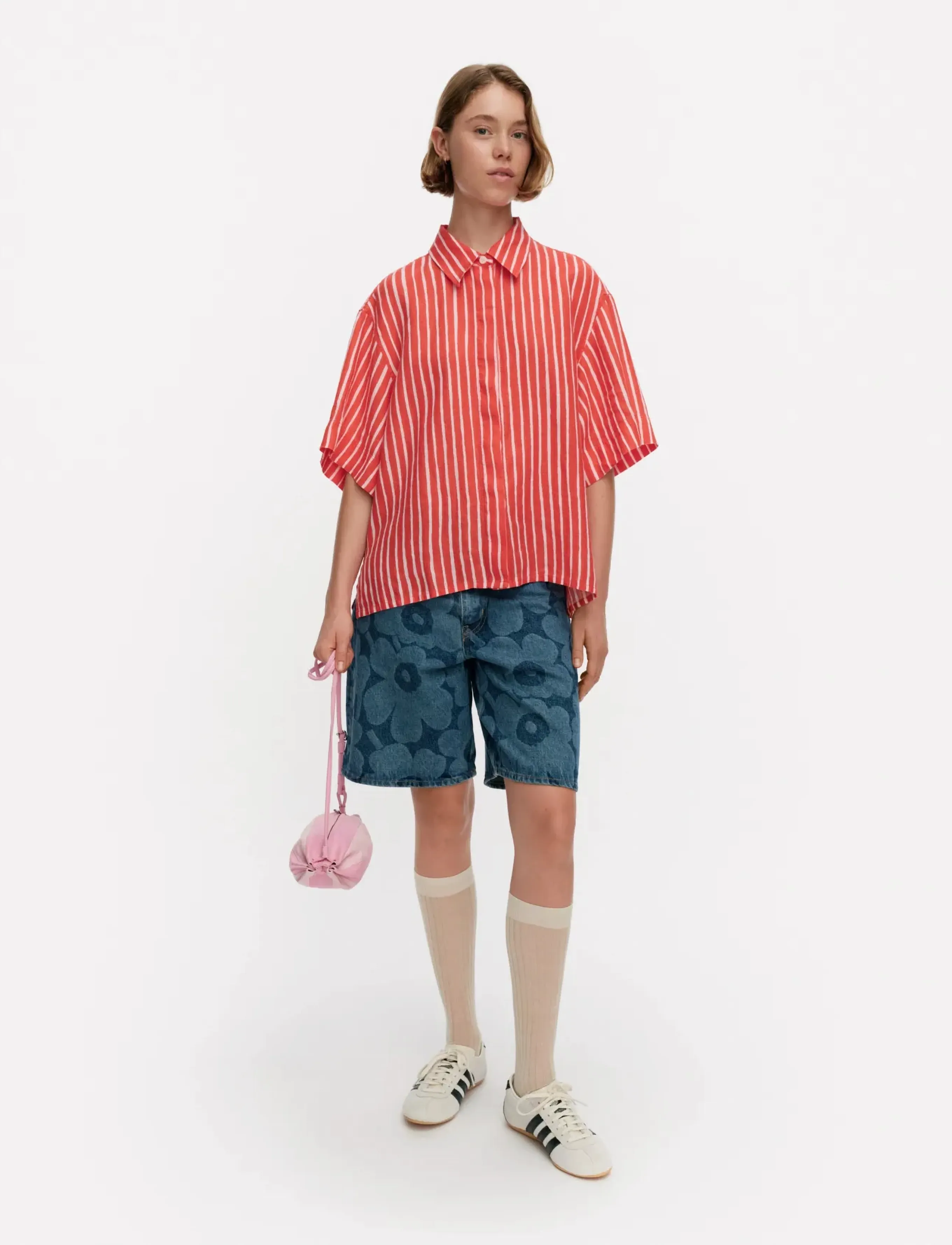 Marimekko PALINDROMI PICCOLO - Linased särgid - RED, LIGHT PINK / red