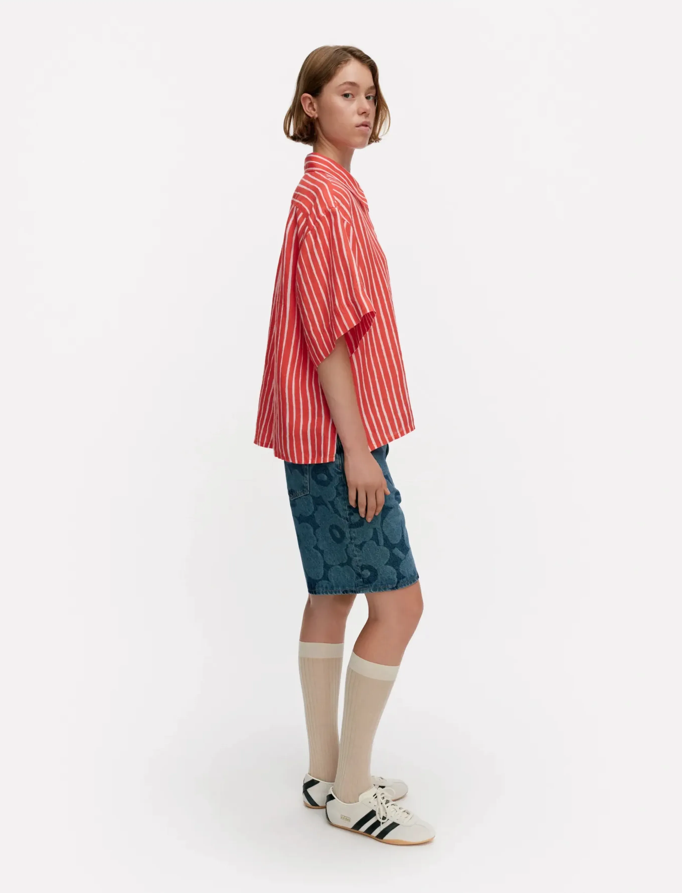 Marimekko - PALINDROMI PICCOLO - linased särgid - red, light pink - 4
