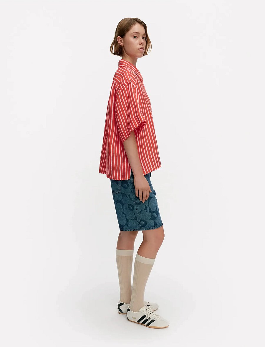 Marimekko - PALINDROMI PICCOLO - linased särgid - red, light pink - 4