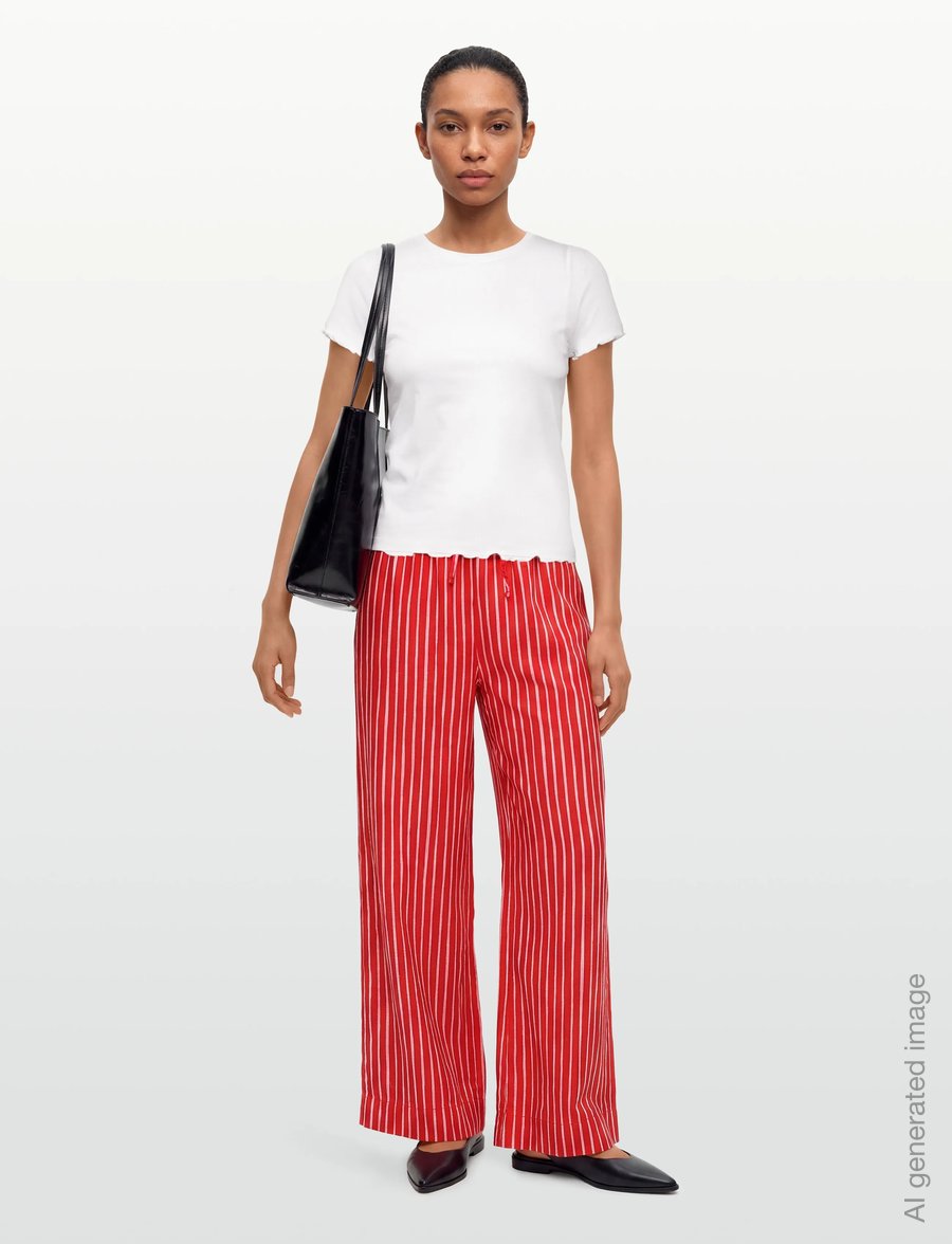 Marimekko - LAJI PICCOLO - linased püksid - red, light pink - 0