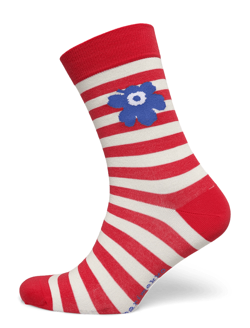 Marimekko - KASVAA TASARAITA UNIKKO ONE - crew-socken - red, off white, blue - 0