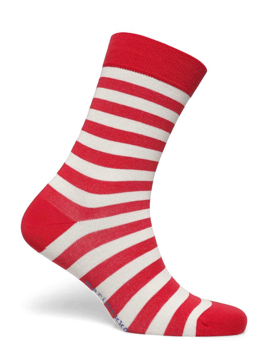 Marimekko - KASVAA TASARAITA UNIKKO ONE - klassikalised sokid - red, off white, blue - 1