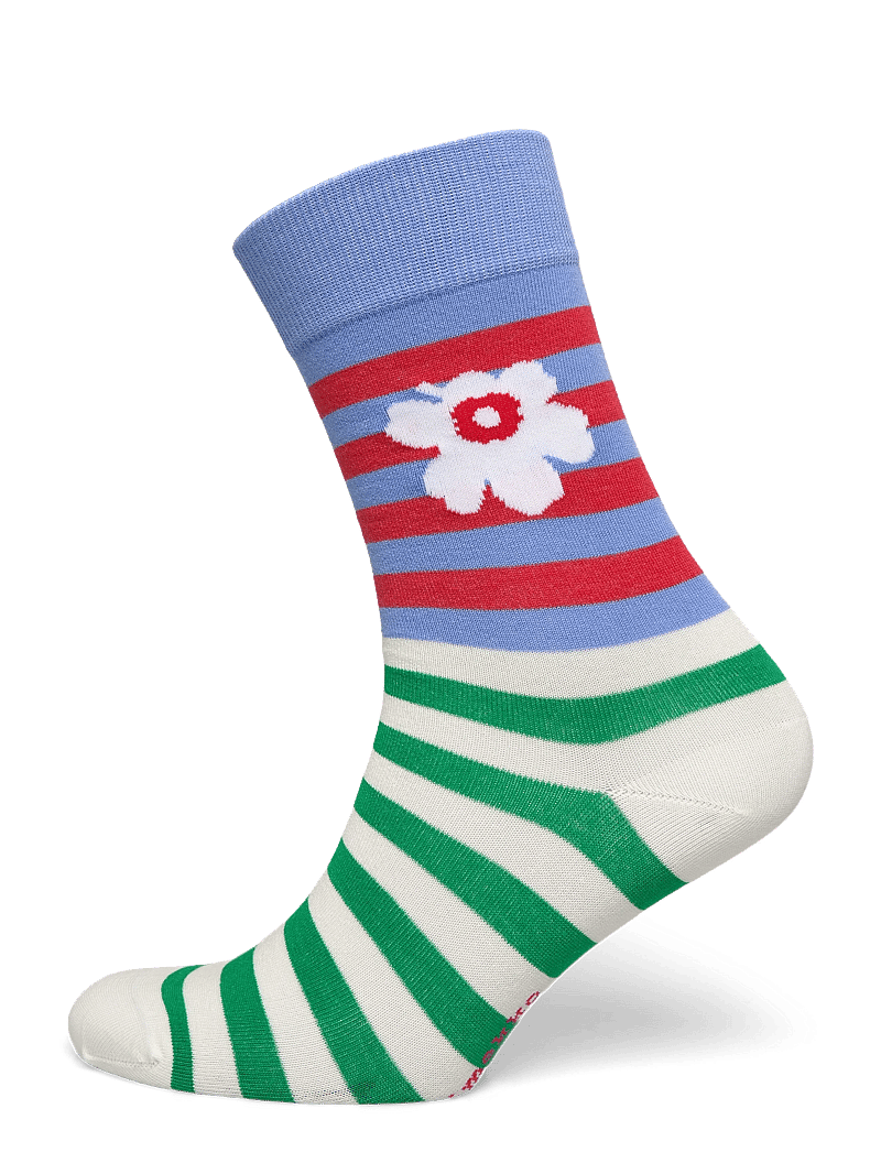 Marimekko - KASVAA TASARAITA UNIKKO TWO - almindelige strømper - blue, red, off white, green - 0